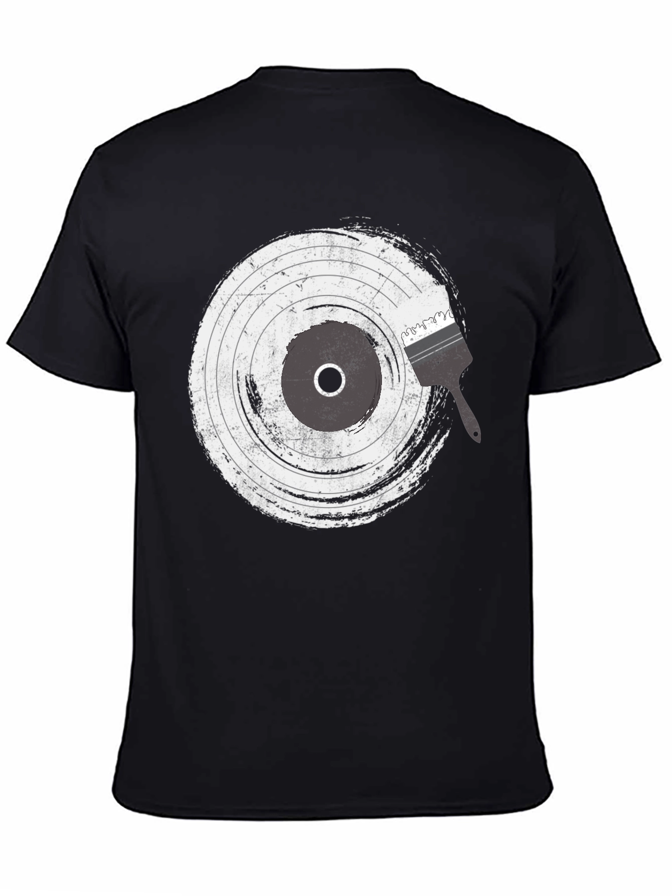 Vinyl Record Brush Stroke Graphic T-Shirt