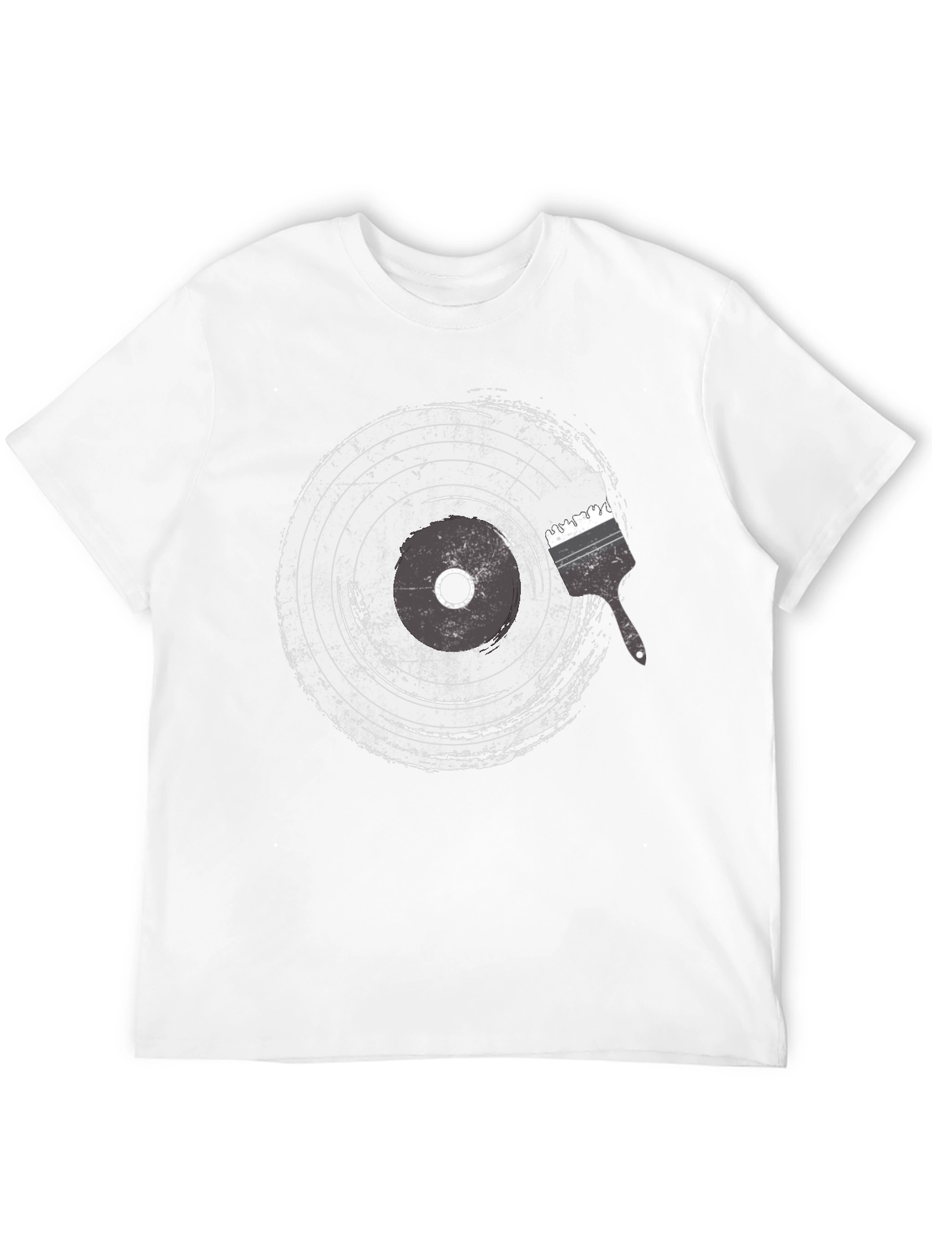 Vinyl Record Brush Stroke Graphic T-Shirt
