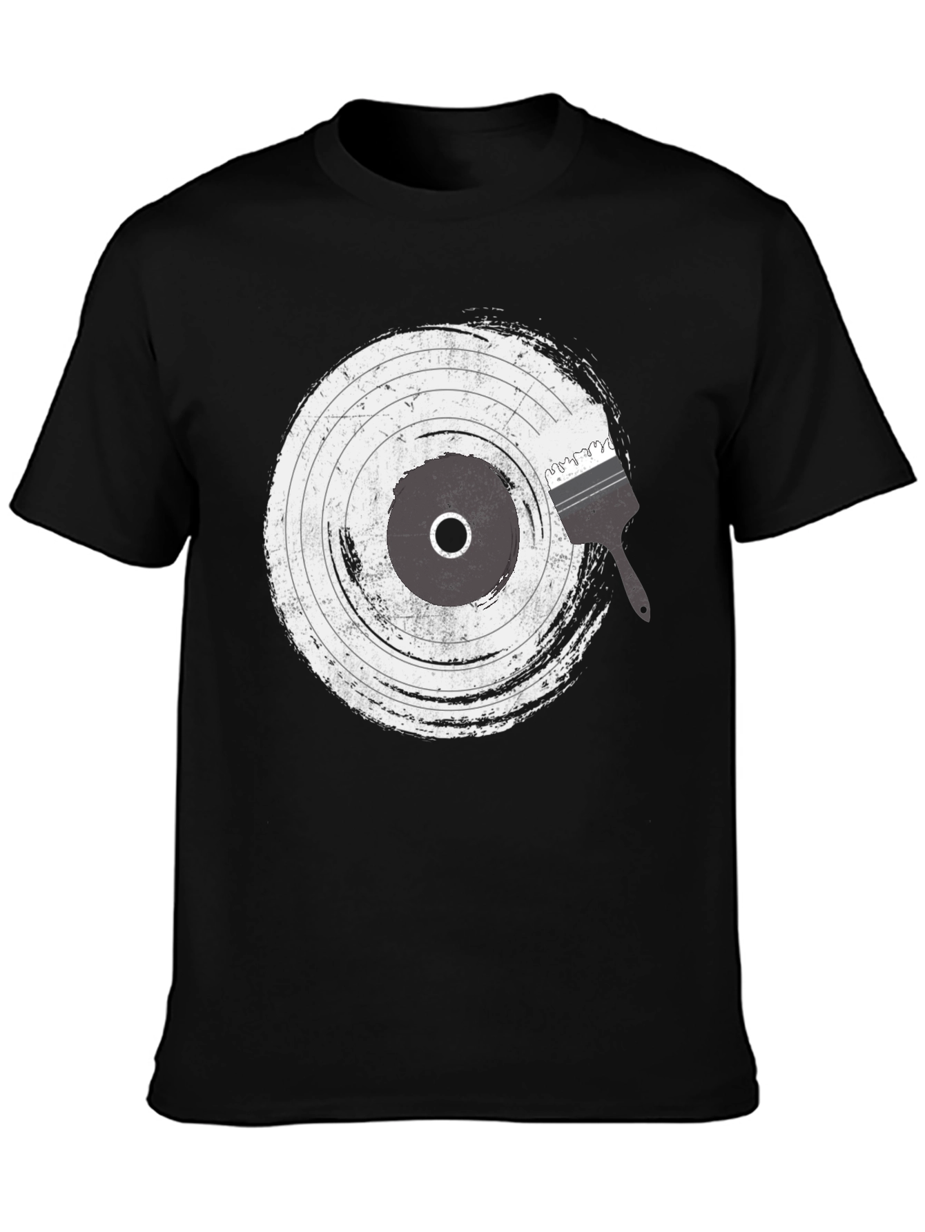 Vinyl Record Brush Stroke Graphic T-Shirt