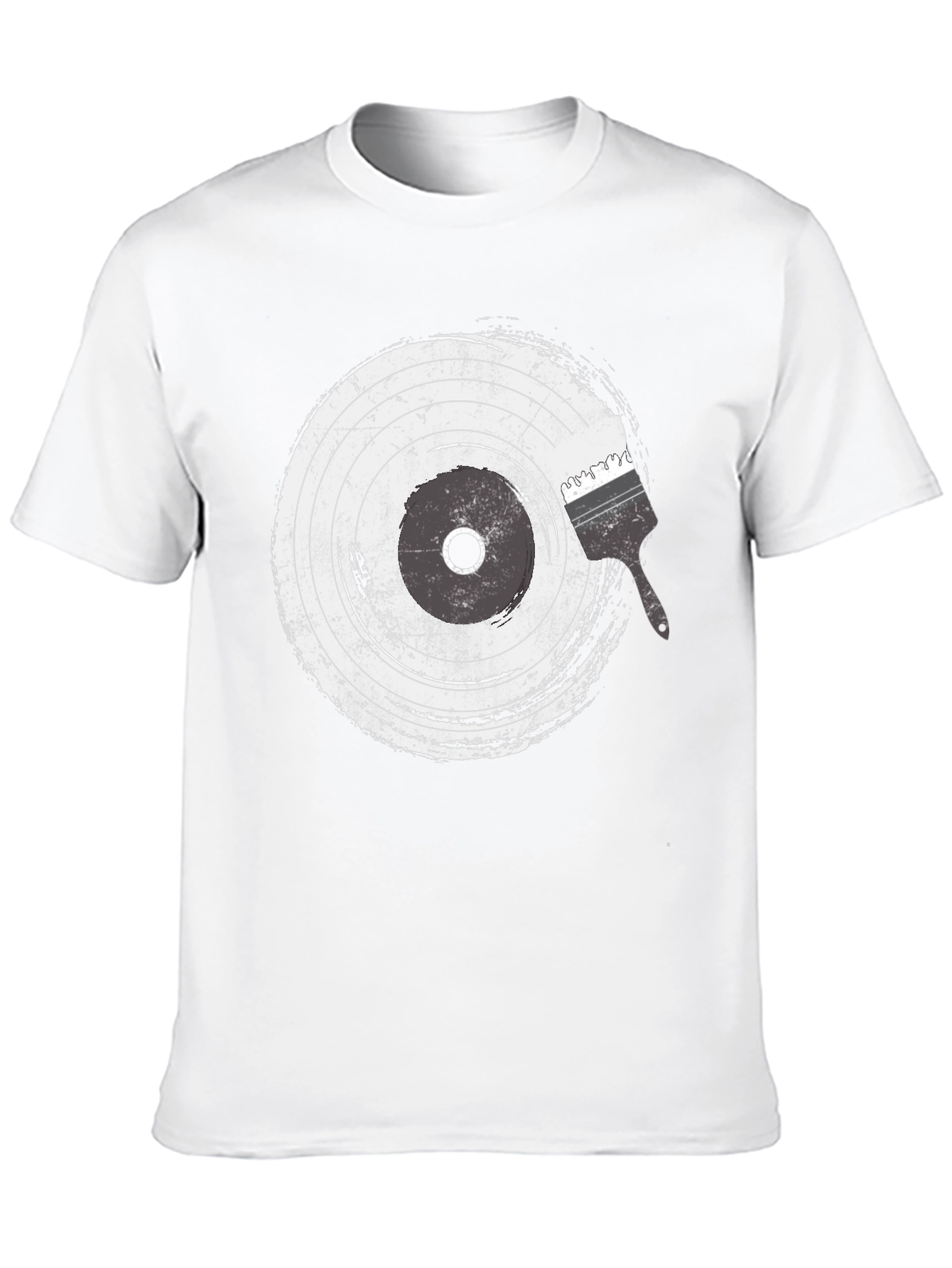 Vinyl Record Brush Stroke Graphic T-Shirt