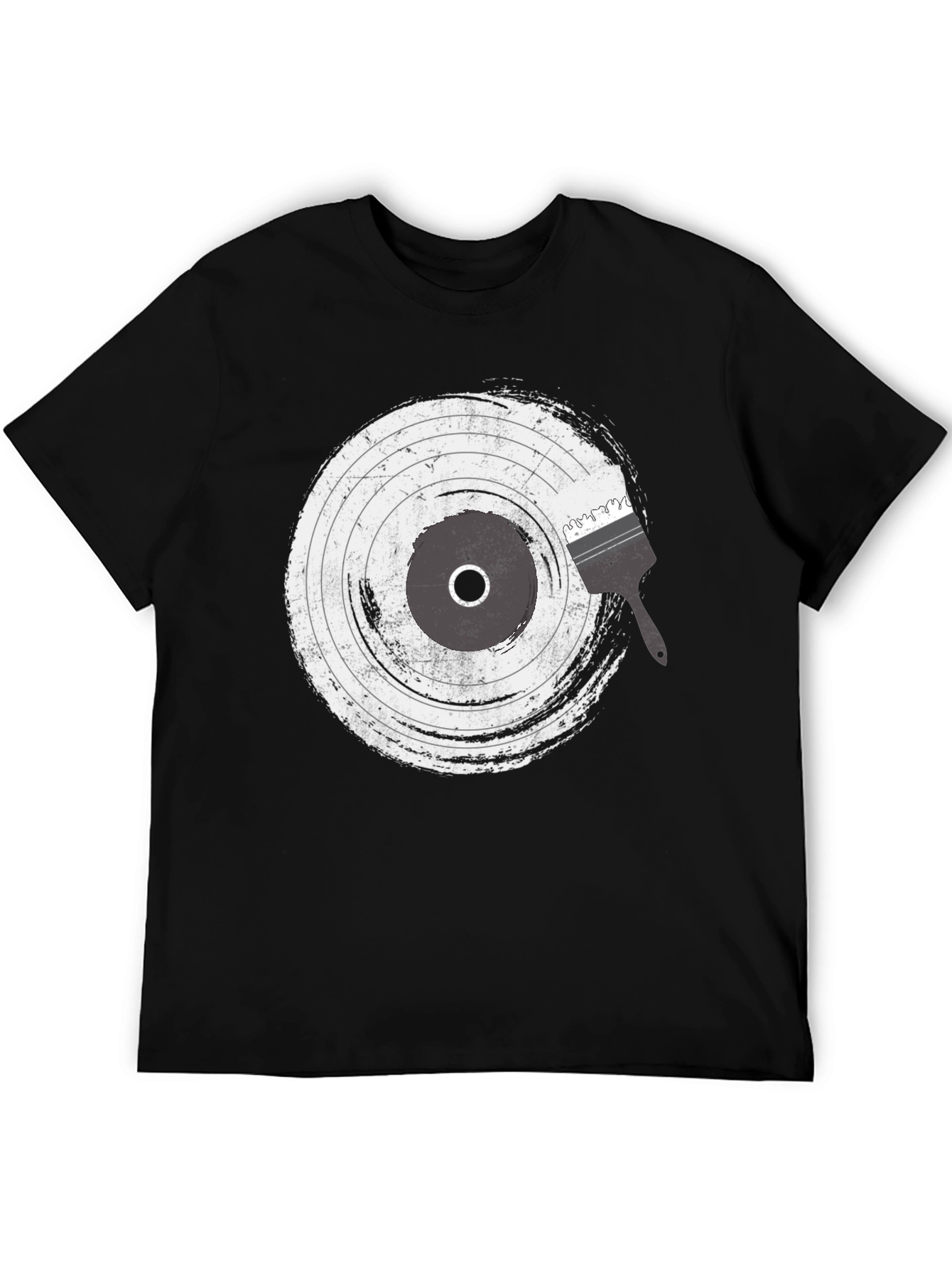 Vinyl Record Brush Stroke Graphic T-Shirt