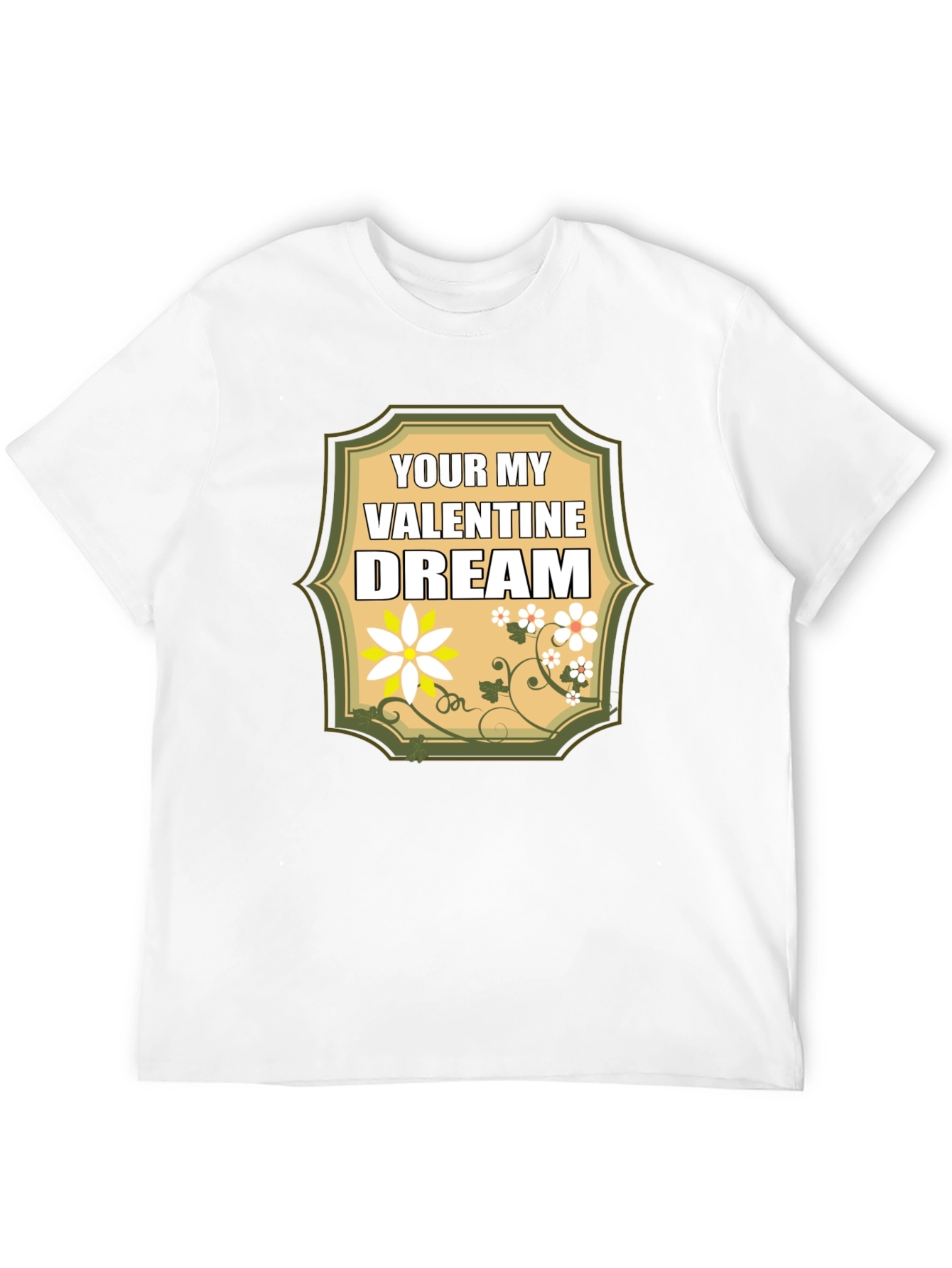 Valentine Dream T-Shirt: Floral Heartfelt Design
