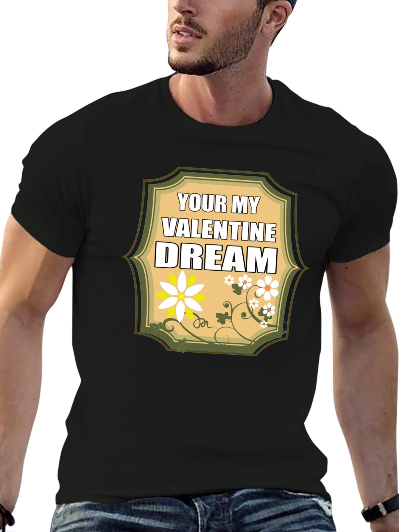 Valentine Dream T-Shirt: Floral Heartfelt Design