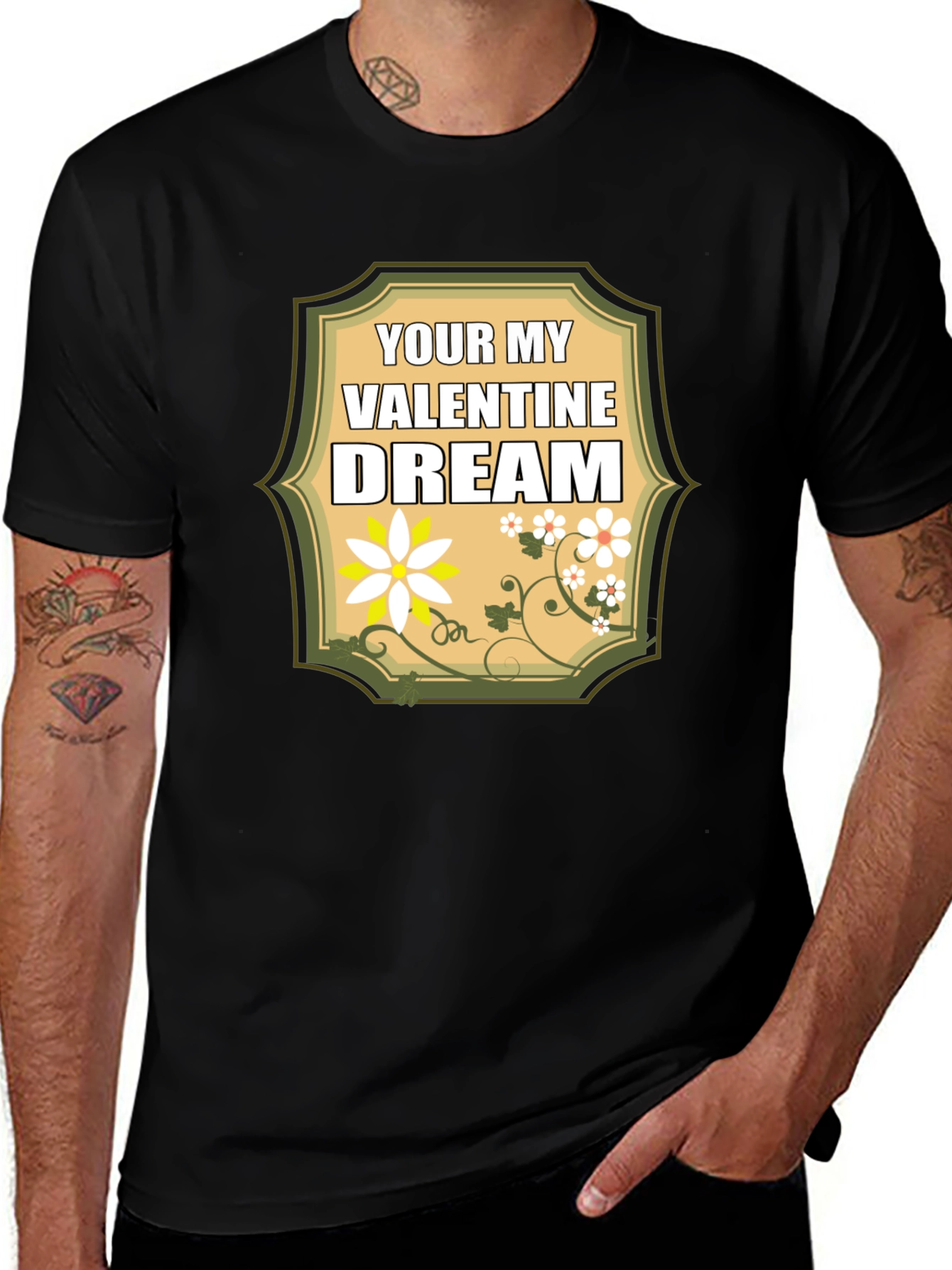Valentine Dream T-Shirt: Floral Heartfelt Design