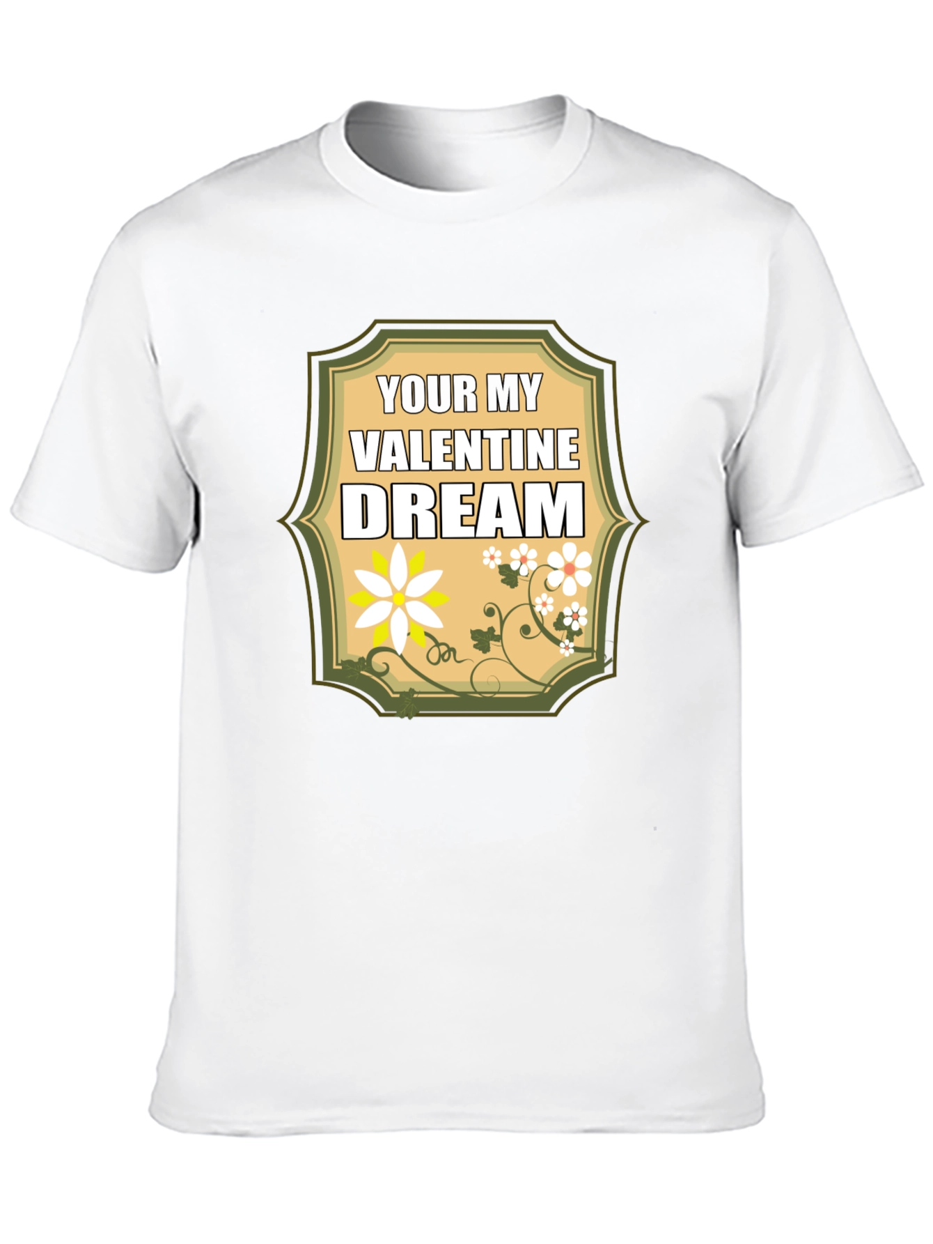 Valentine Dream T-Shirt: Floral Heartfelt Design