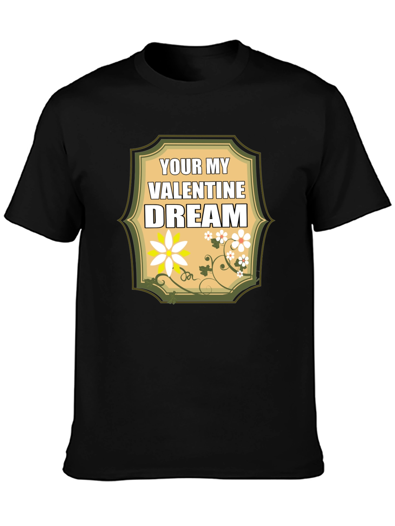 Valentine Dream T-Shirt: Floral Heartfelt Design