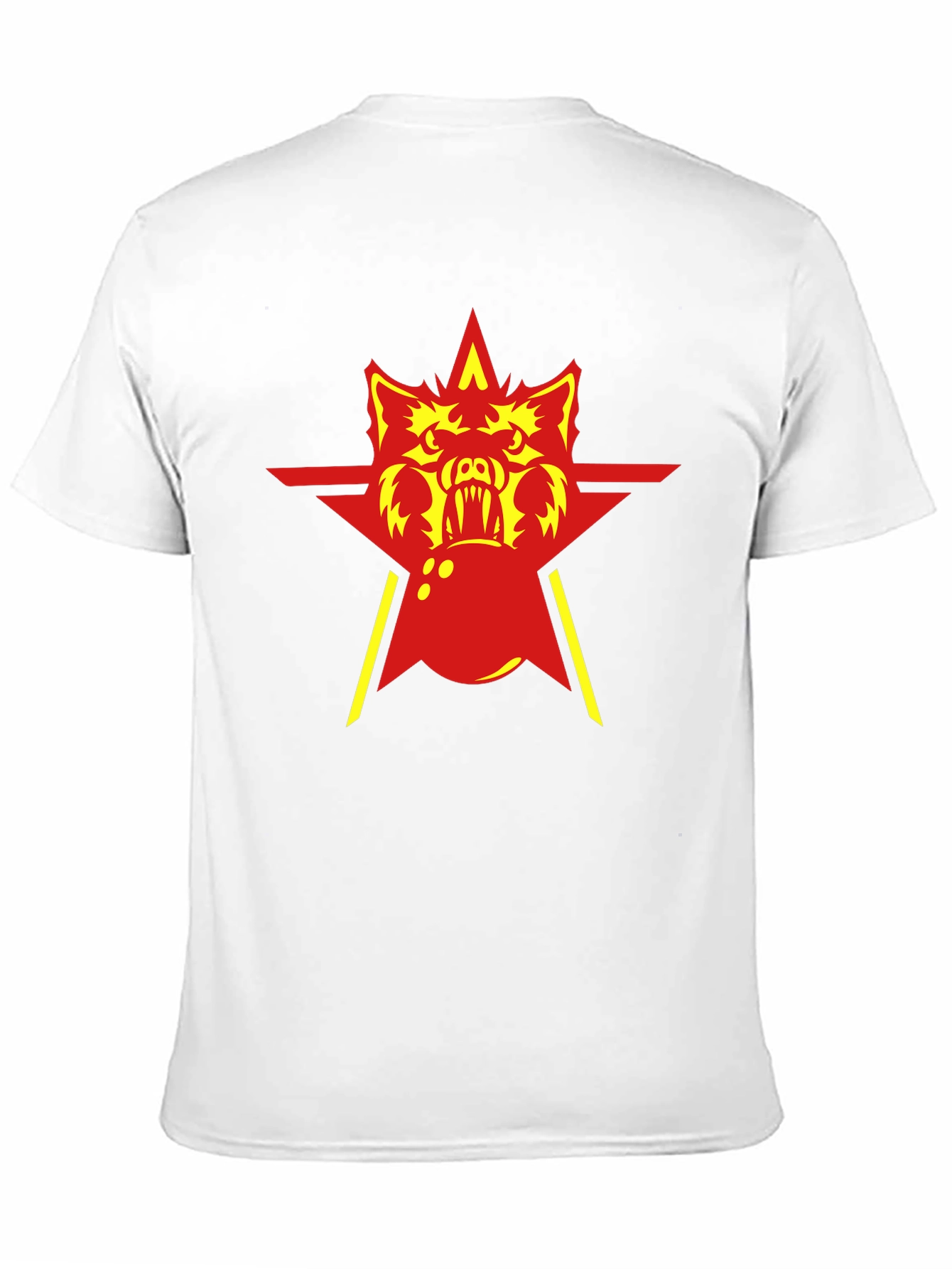 Red Star Wolf Graphic Black T-Shirt