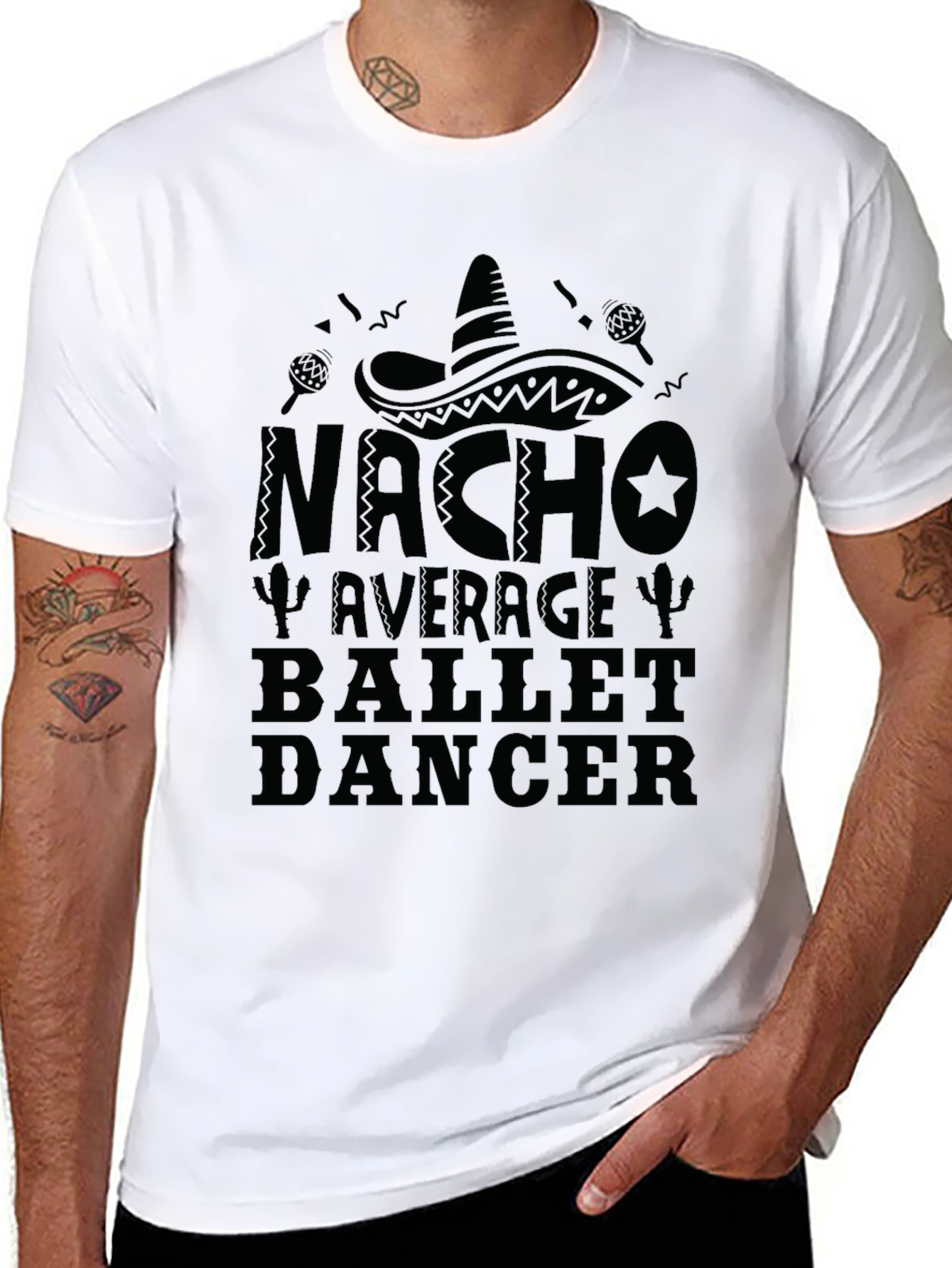 Nacho Average Ballet Dancer Novelty Graphic T-Shirt