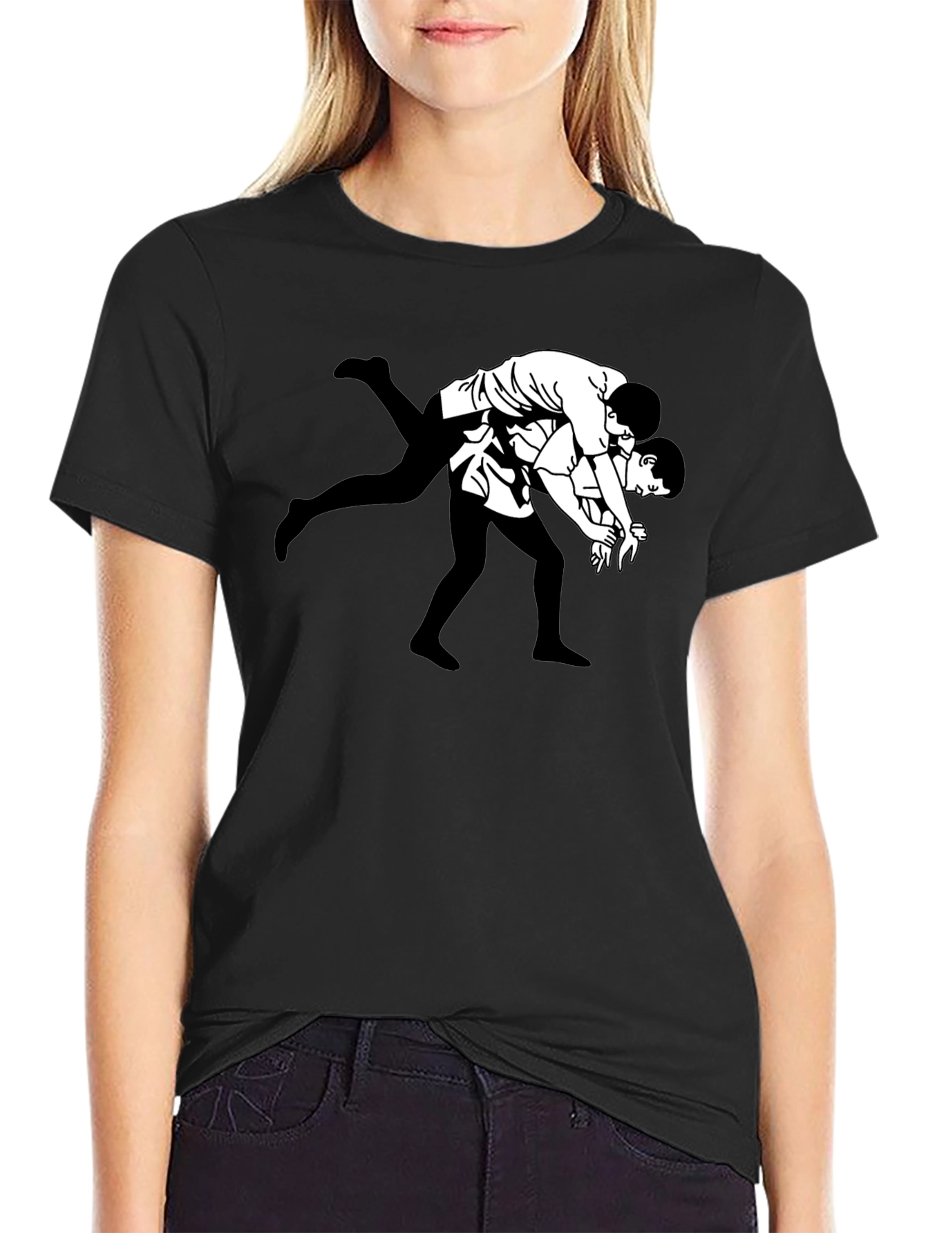 Wrestling Graphic Tee - Black