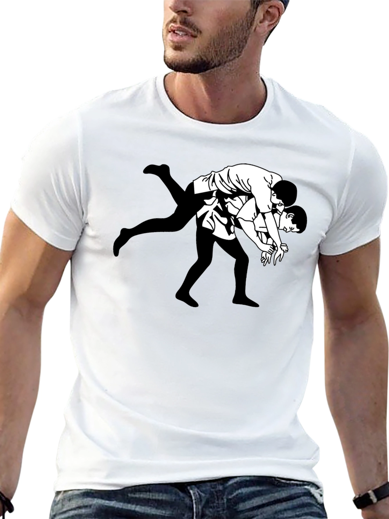 Wrestling Graphic Tee - Black