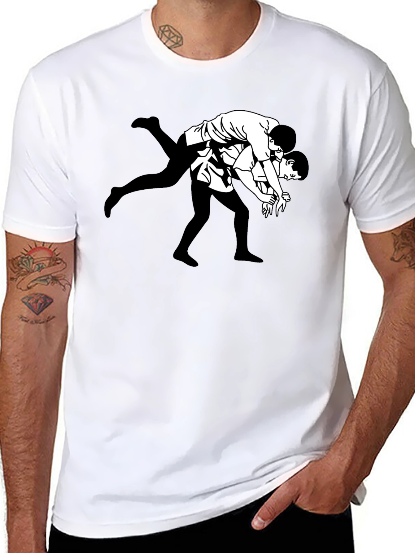 Wrestling Graphic Tee - Black