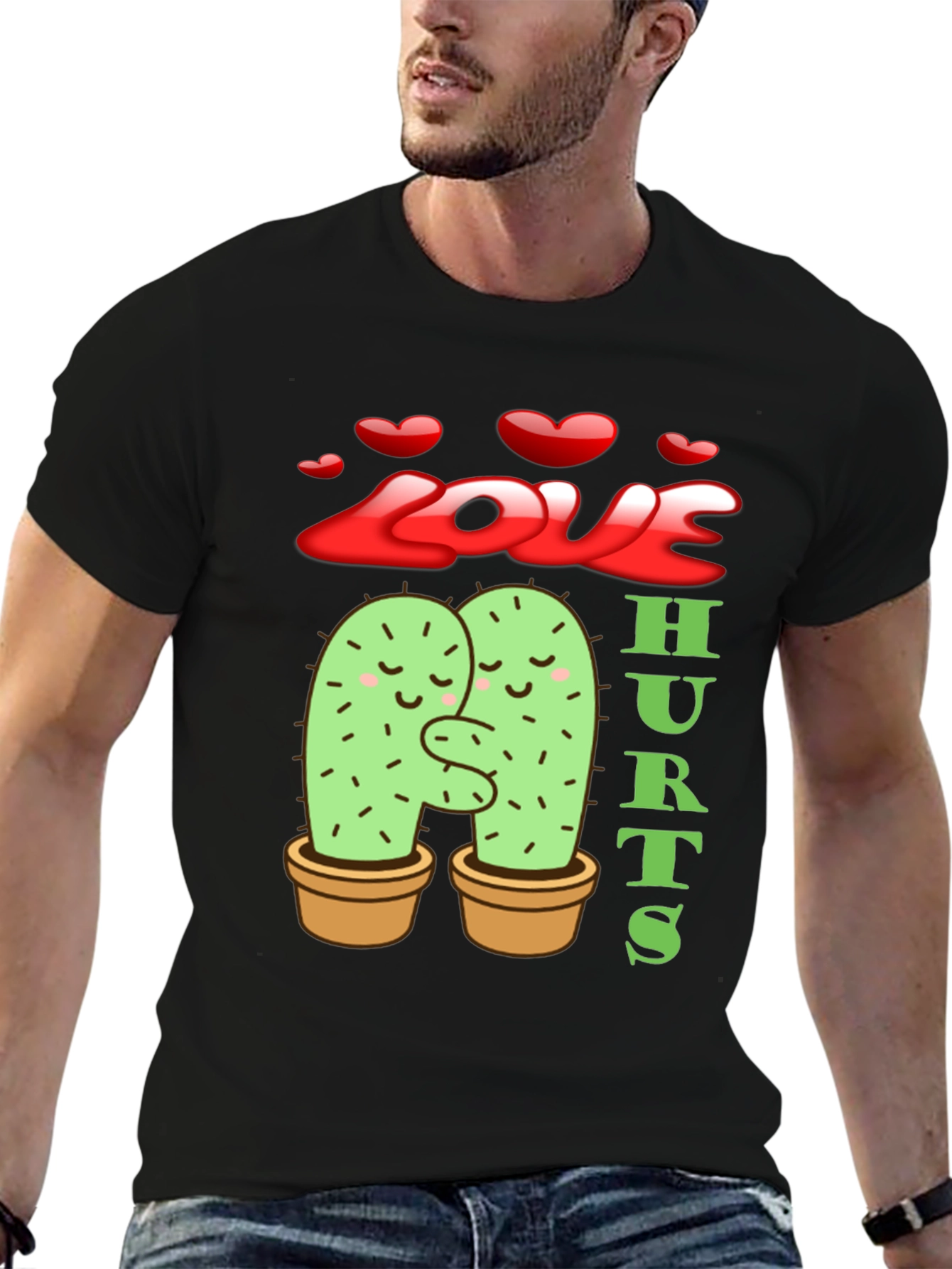 Love Hurts Cactus Graphic T-Shirt