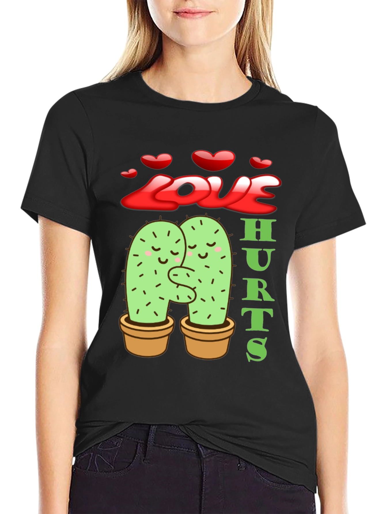 Love Hurts Cactus Graphic T-Shirt