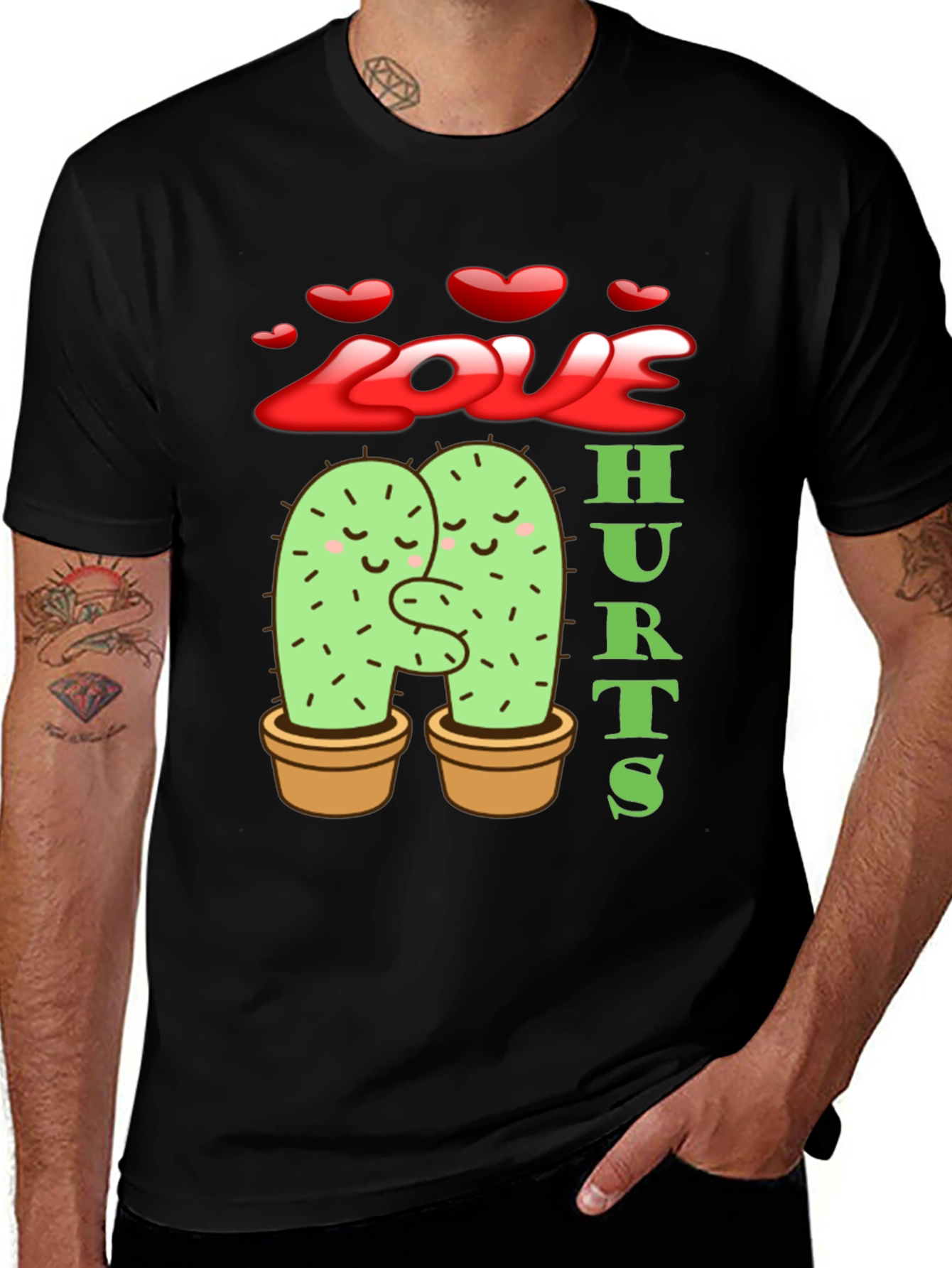 Love Hurts Cactus Graphic T-Shirt
