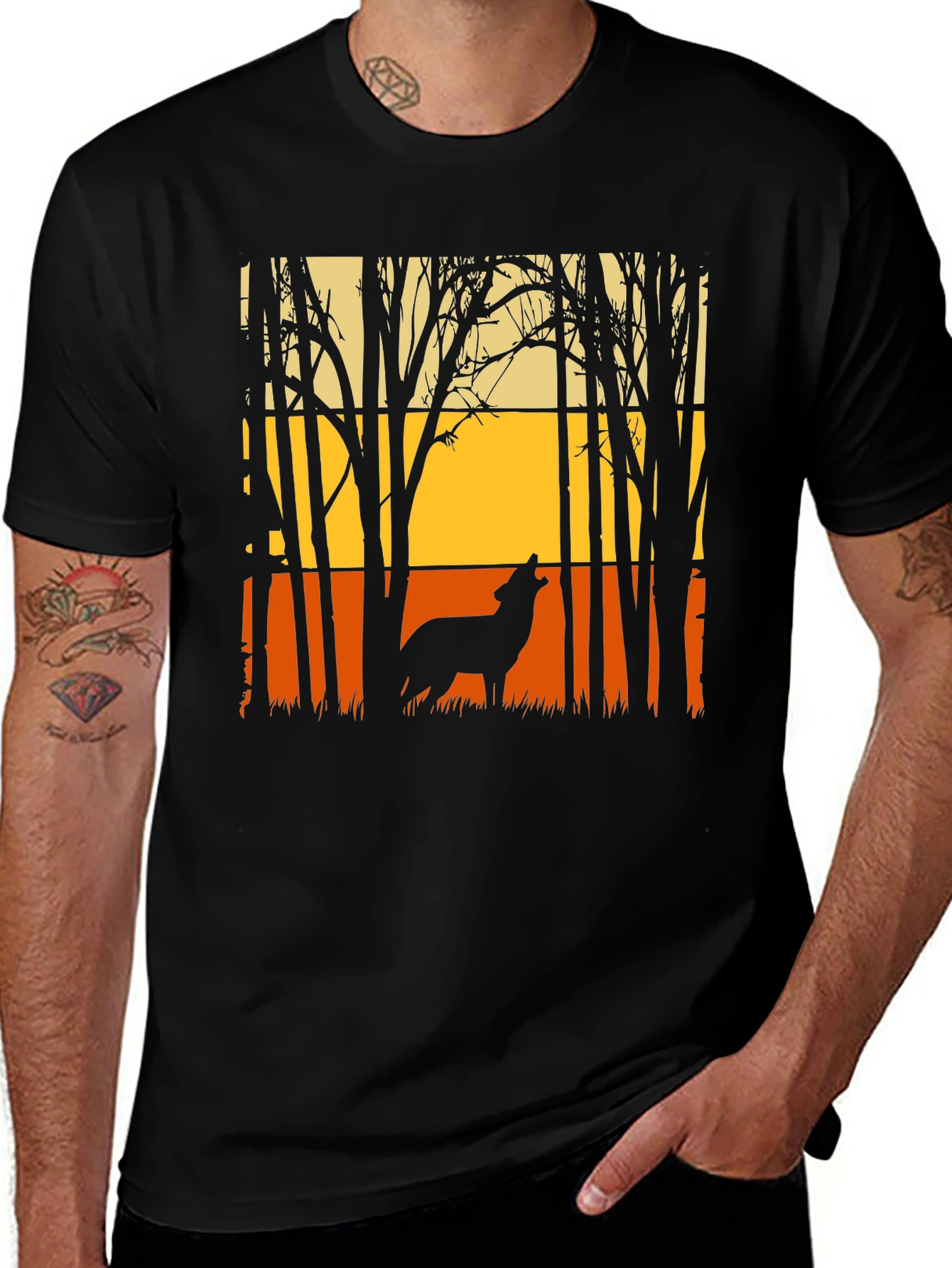 Wolf Silhouette T-Shirt - Nature Inspired Graphic Tee