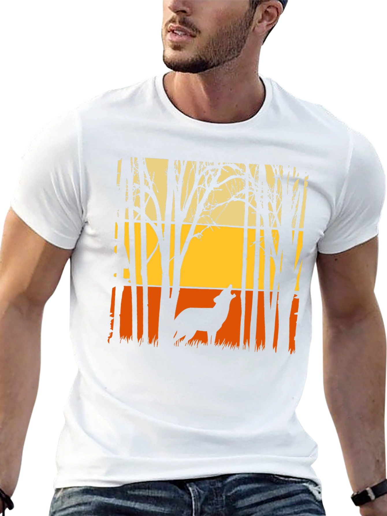 Wolf Silhouette T-Shirt - Nature Inspired Graphic Tee