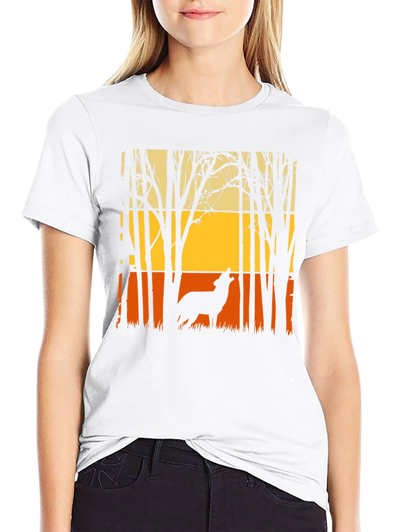 Wolf Silhouette T-Shirt - Nature Inspired Graphic Tee