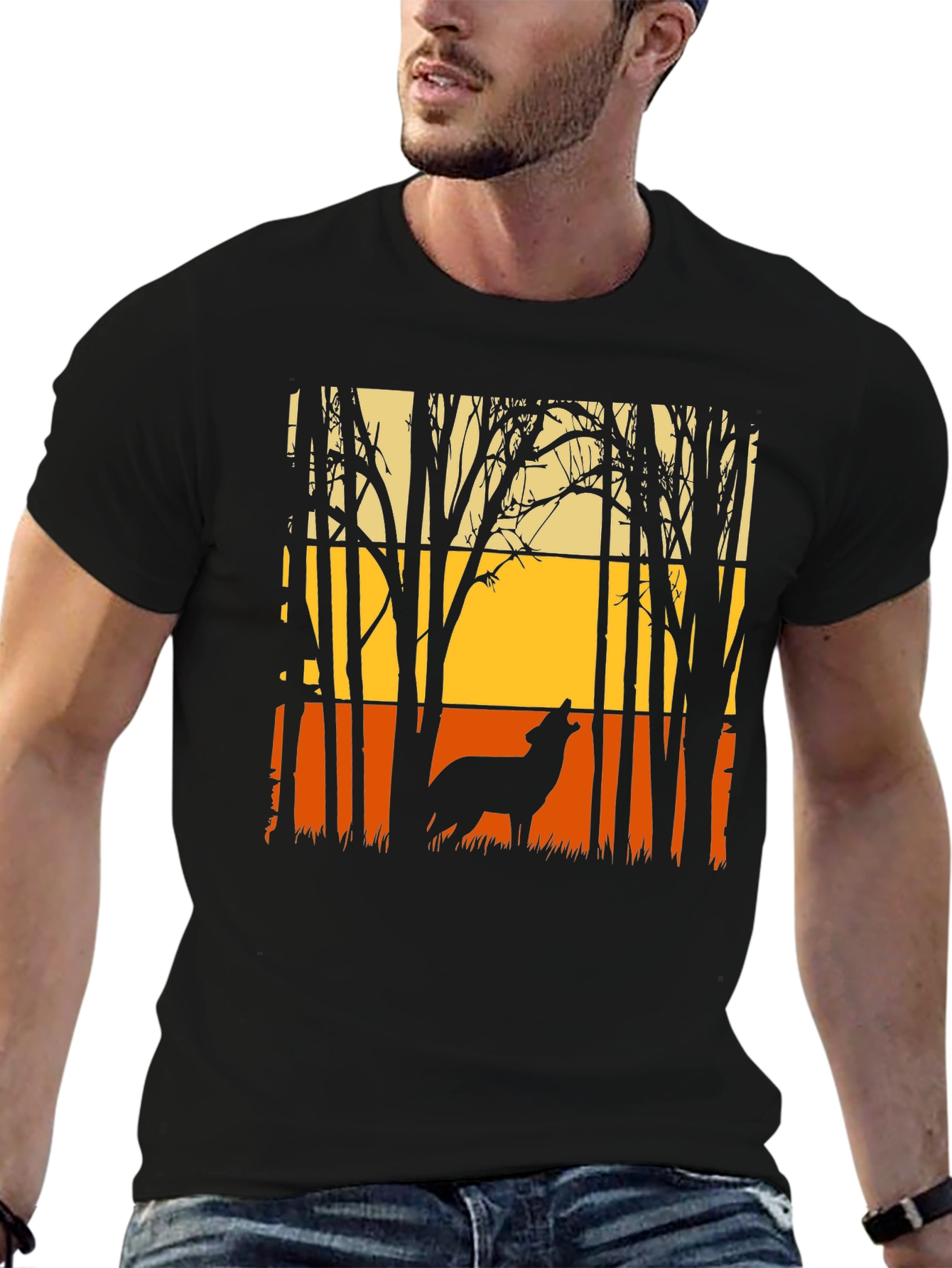 Wolf Silhouette T-Shirt - Nature Inspired Graphic Tee