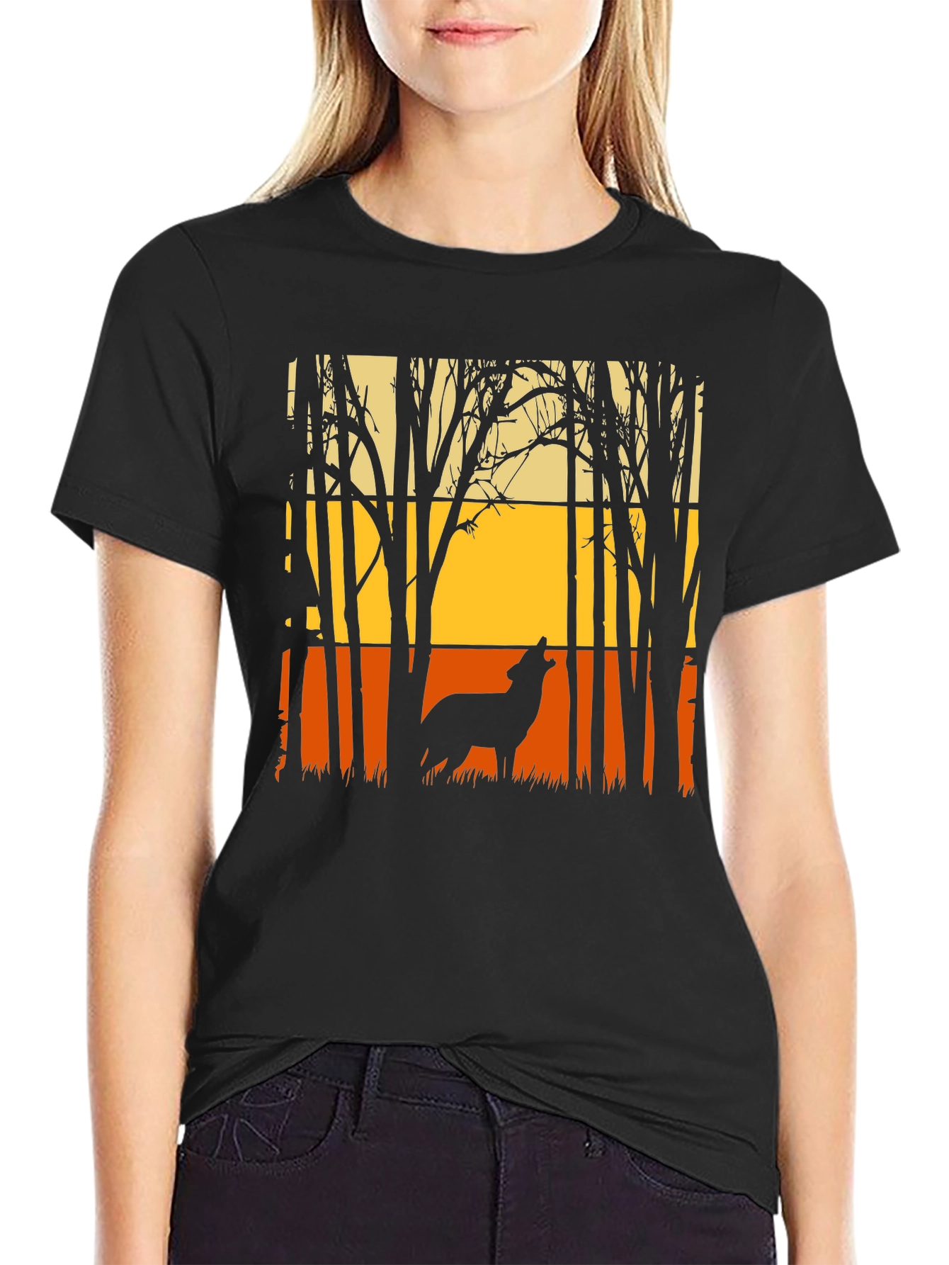 Wolf Silhouette T-Shirt - Nature Inspired Graphic Tee
