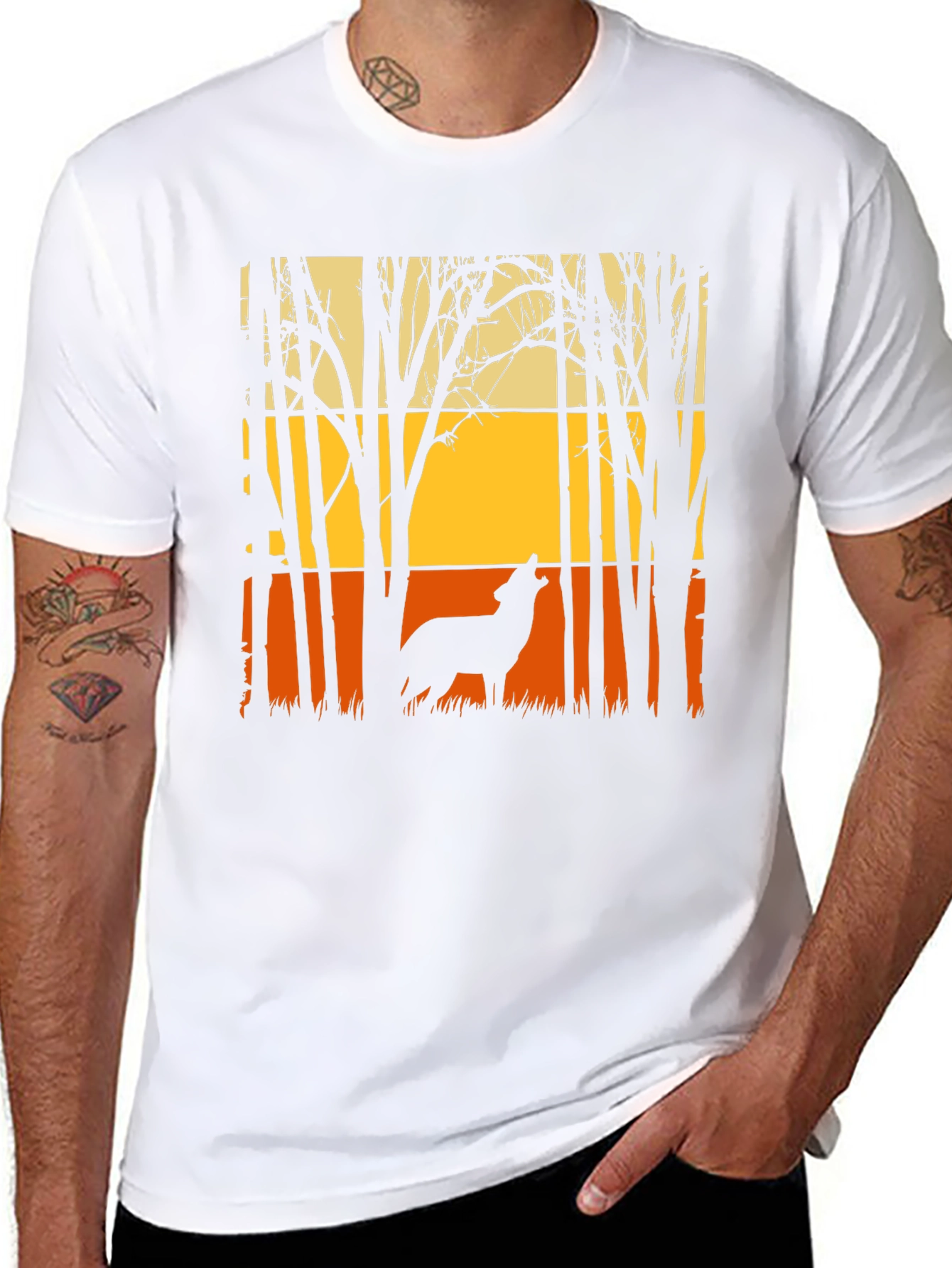 Wolf Silhouette T-Shirt - Nature Inspired Graphic Tee
