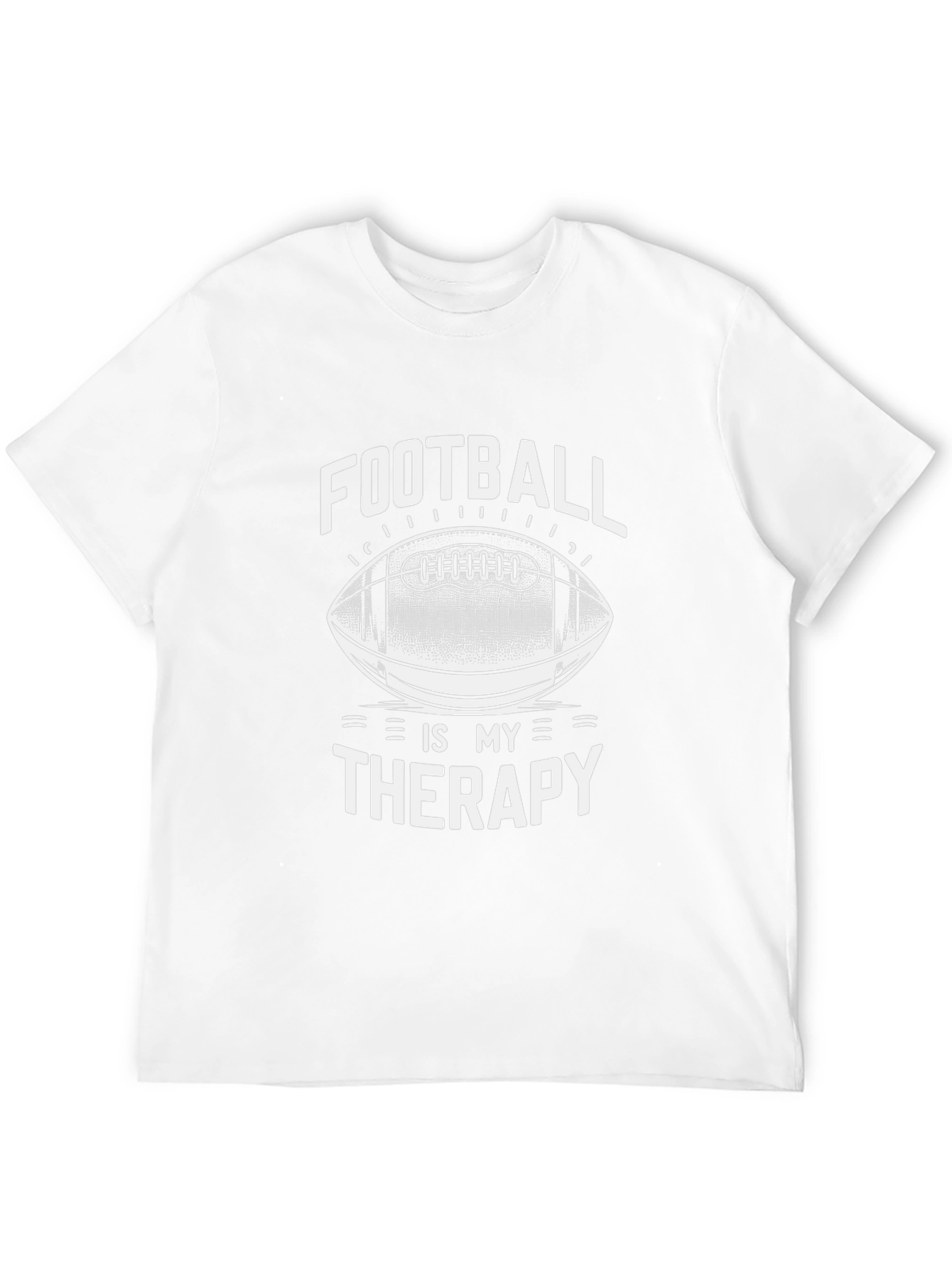Football is My Therapy Black Graphic T-Shirt