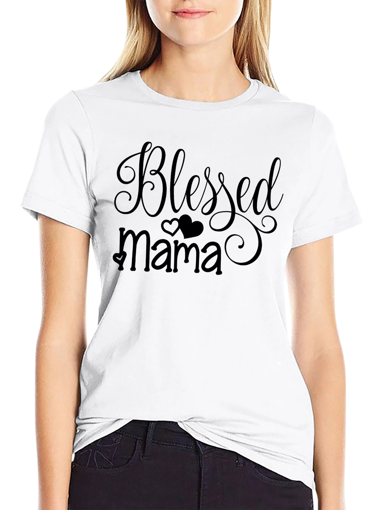 Blessed Mama Graphic T-Shirt - Black
