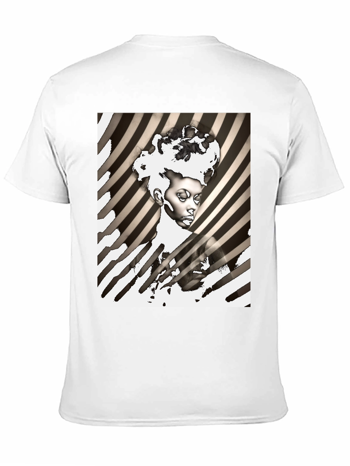 Striking Graphic Print Tee - Monochrome Art