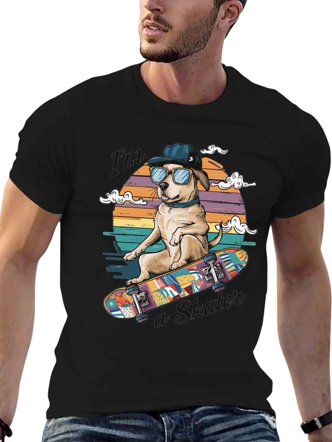 Cool Dog Skateboard T-Shirt - Unique Graphic Tee