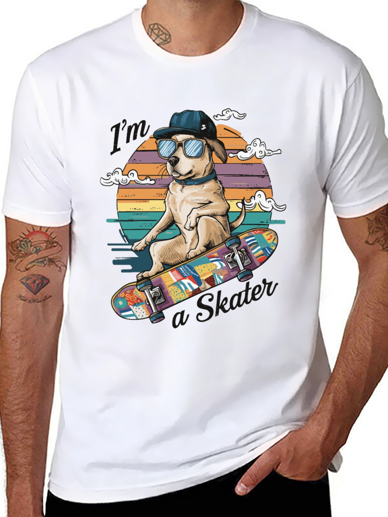 Cool Dog Skateboard T-Shirt - Unique Graphic Tee