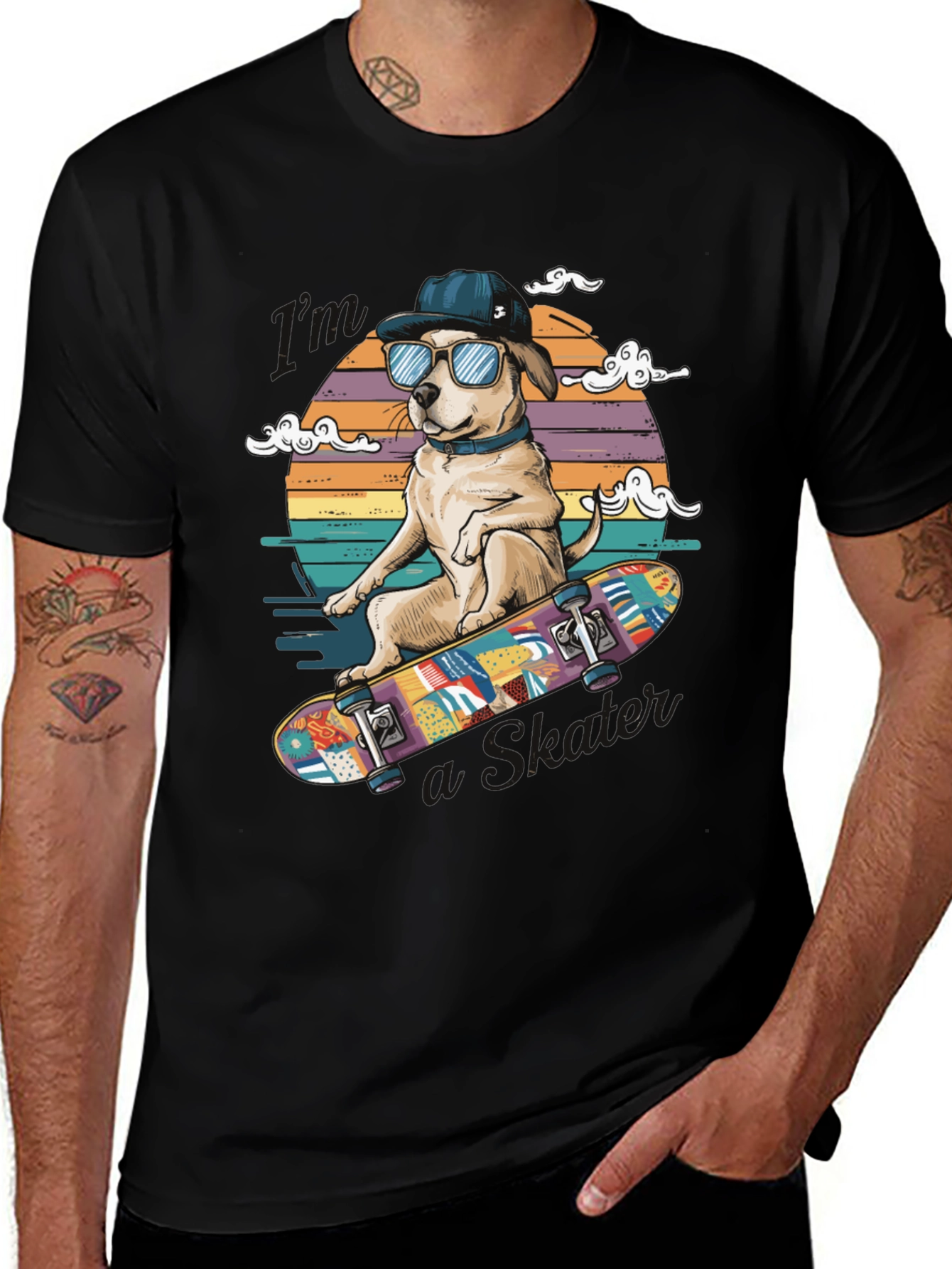 Cool Dog Skateboard T-Shirt - Unique Graphic Tee