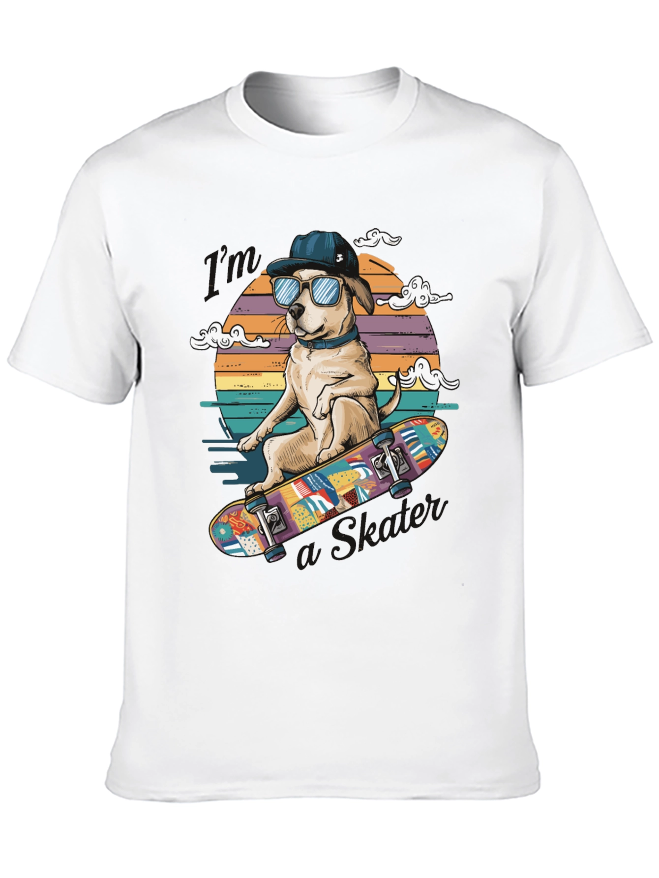 Cool Dog Skateboard T-Shirt - Unique Graphic Tee