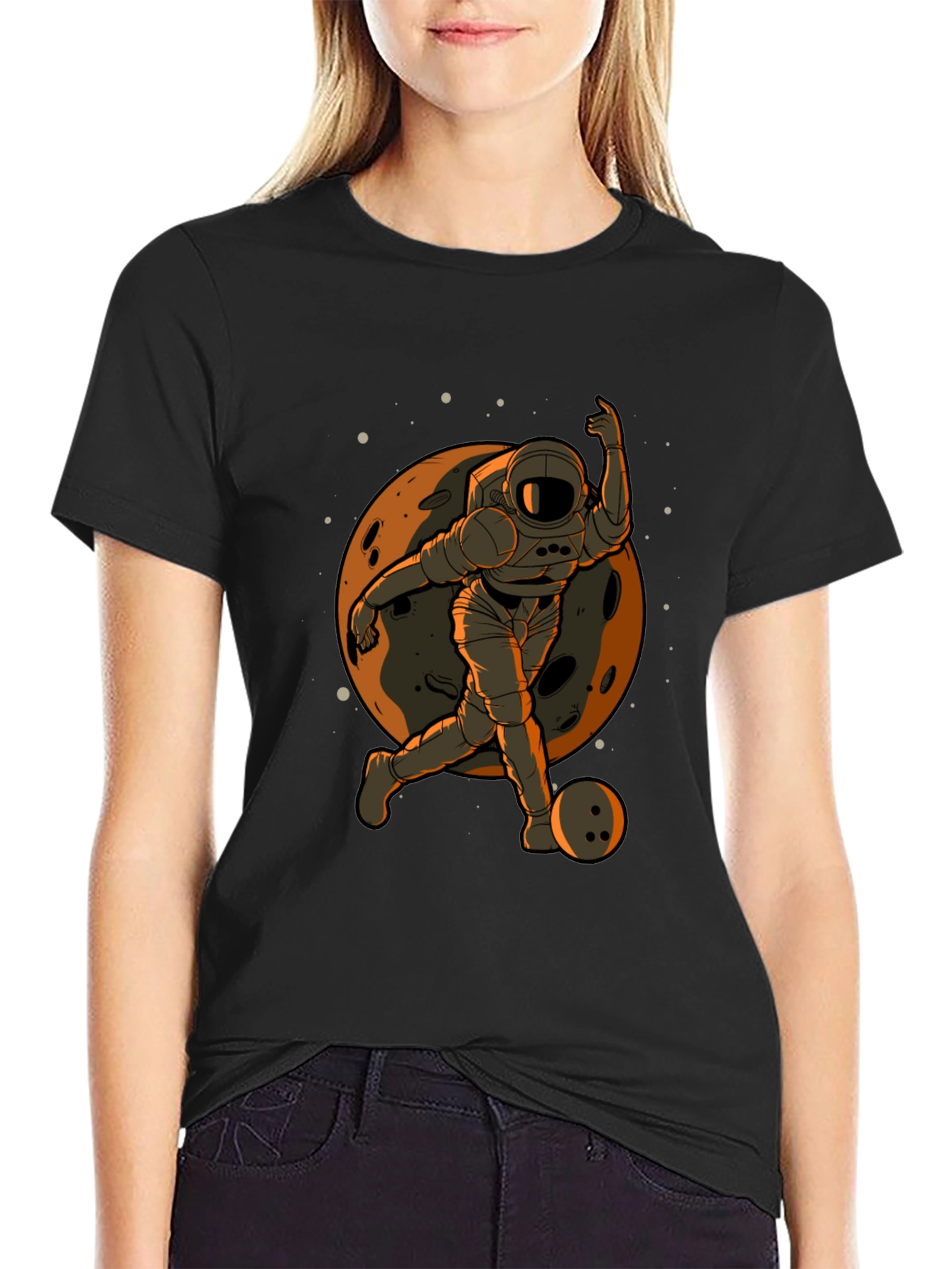 Astronaut Bowling T-Shirt - Space Themed Apparel