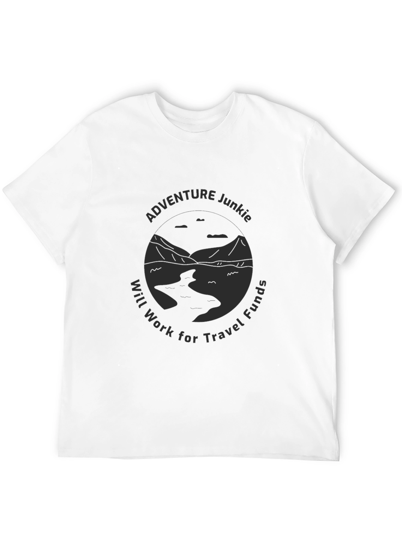 Adventure Junkie Travel Funds Graphic Tee - Black