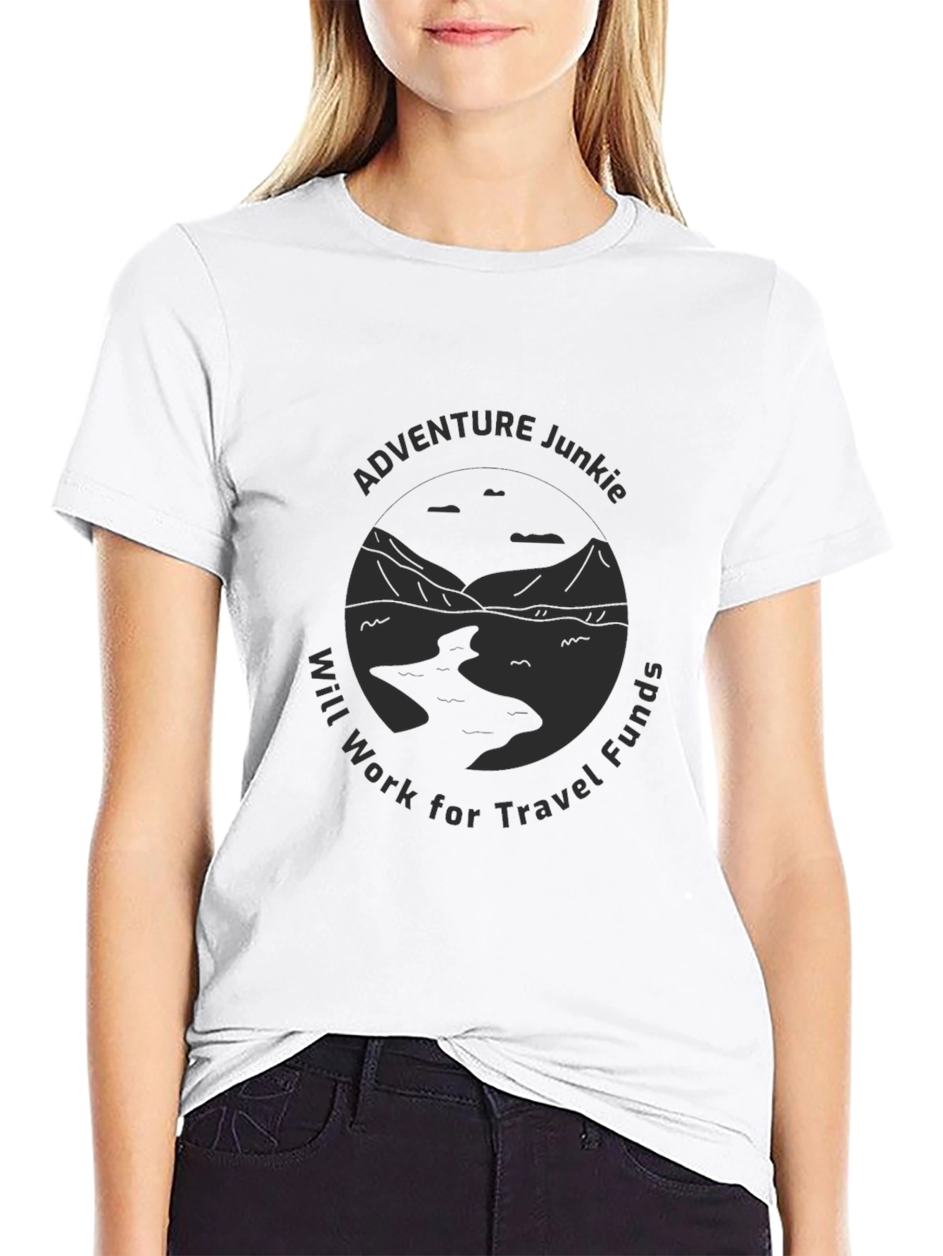 Adventure Junkie Travel Funds Graphic Tee - Black