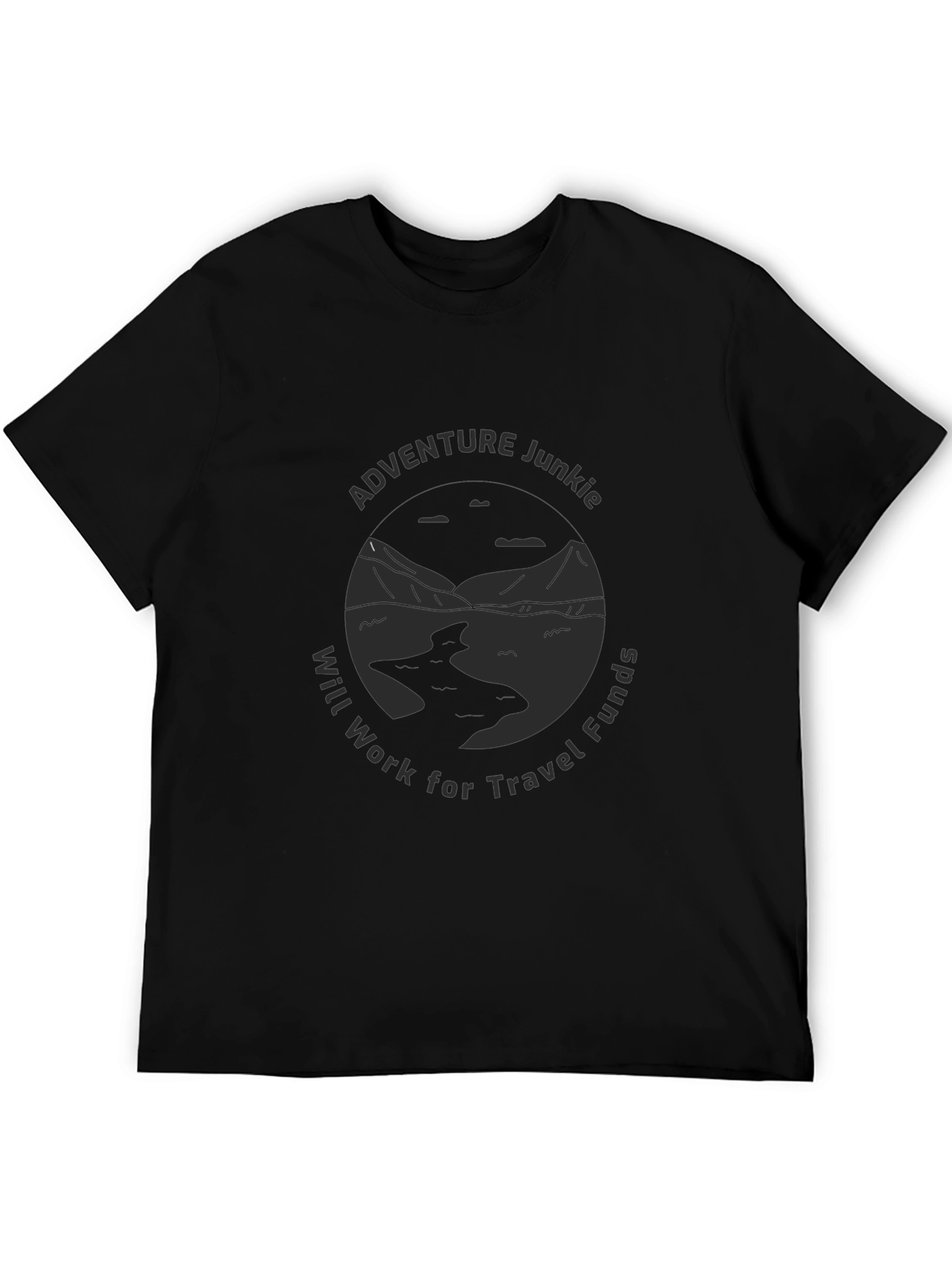 Adventure Junkie Travel Funds Graphic Tee - Black