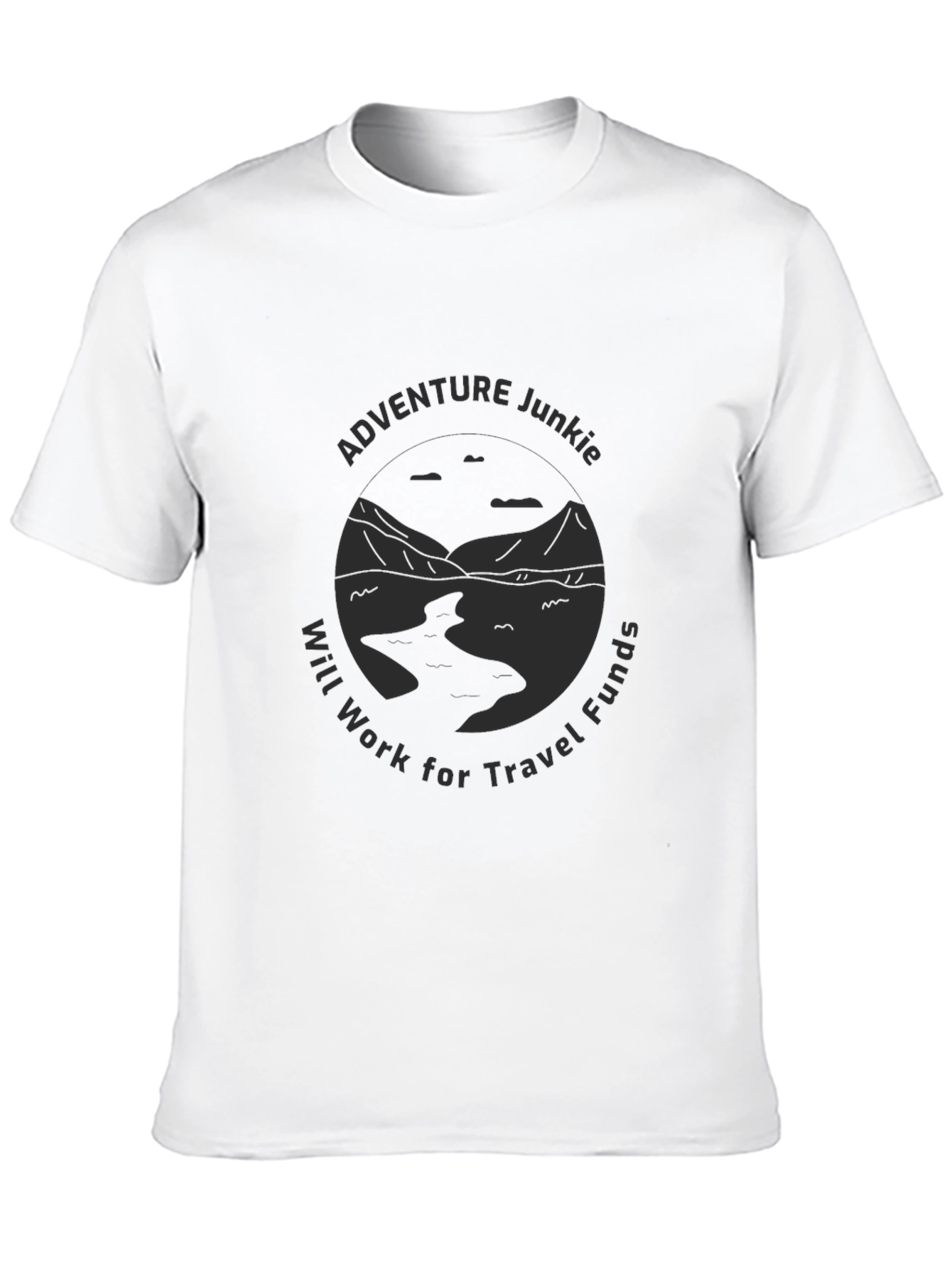 Adventure Junkie Travel Funds Graphic Tee - Black