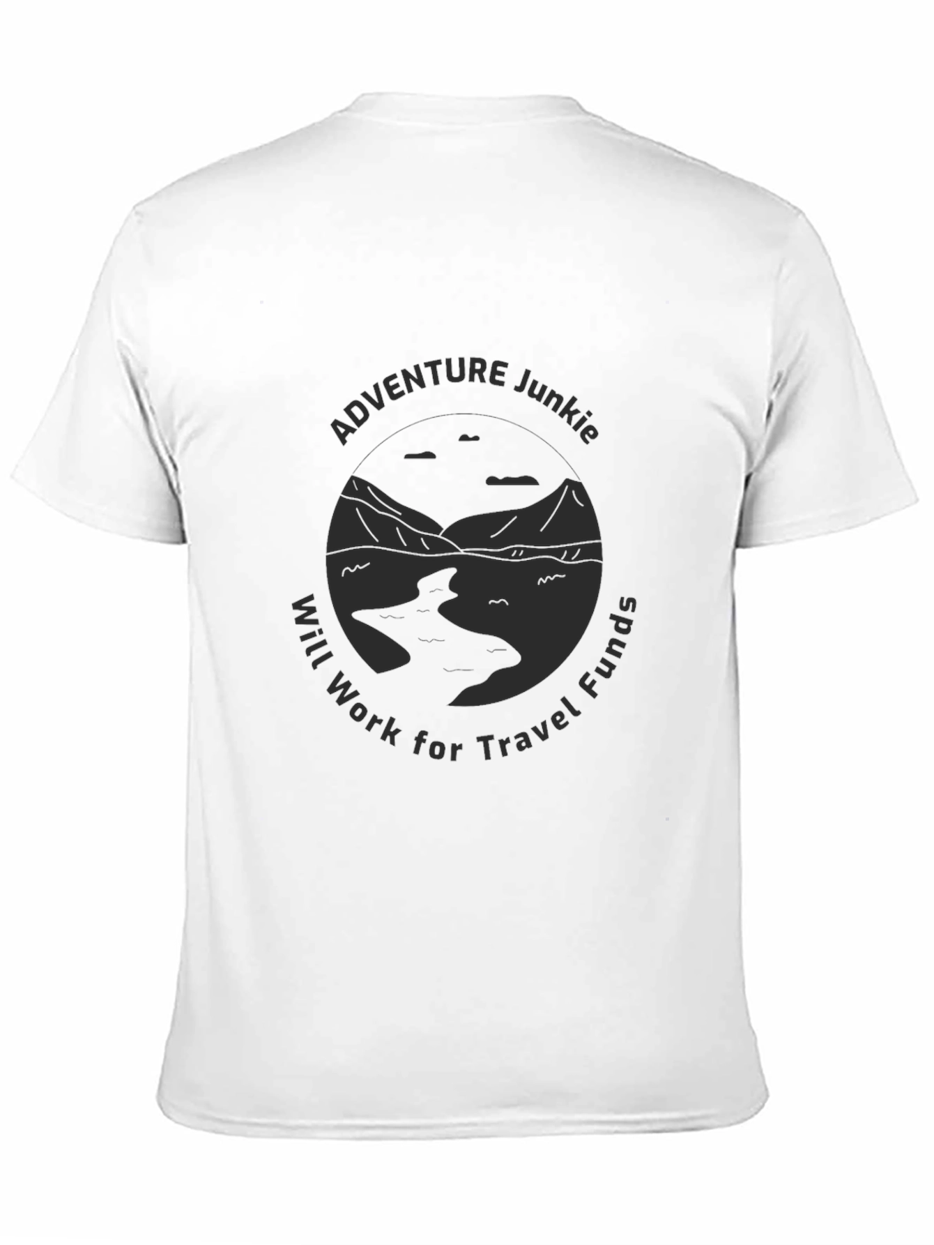 Adventure Junkie Travel Funds Graphic Tee - Black