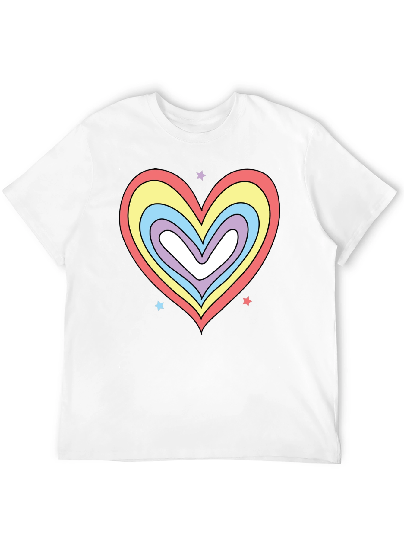 Rainbow Heart Graphic Tee - Stylish Casual Shirt