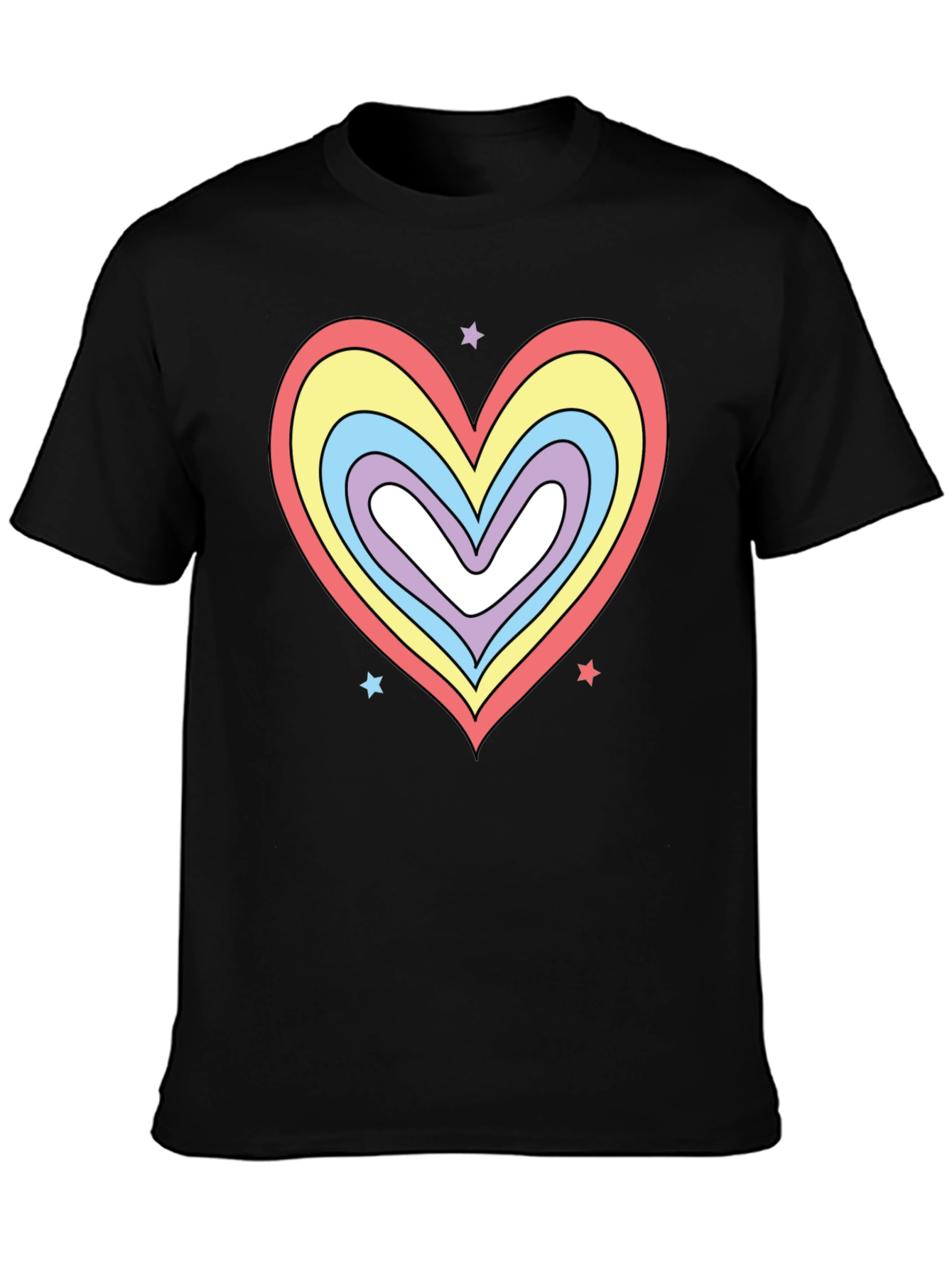 Rainbow Heart Graphic Tee - Stylish Casual Shirt