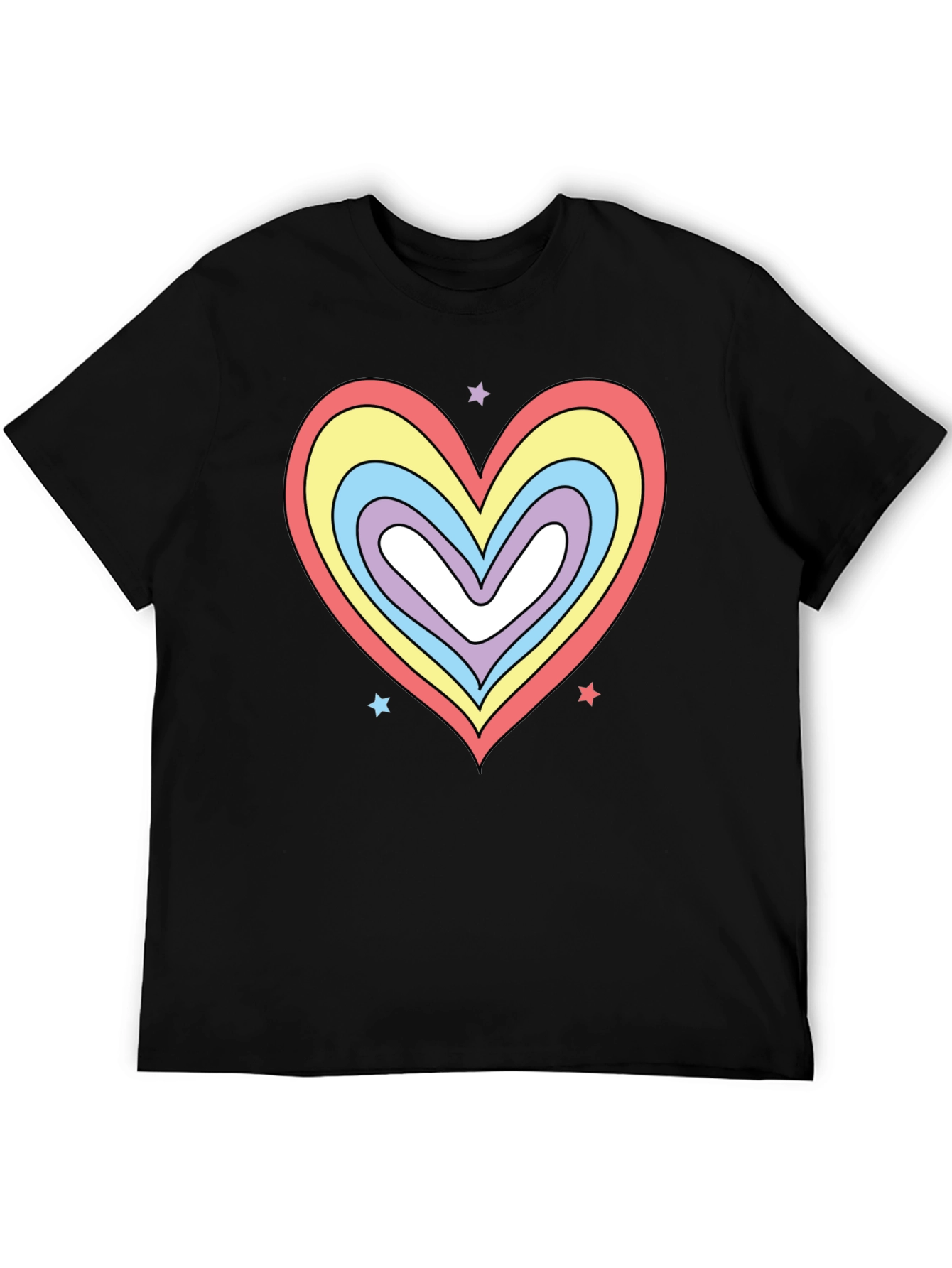 Rainbow Heart Graphic Tee - Stylish Casual Shirt