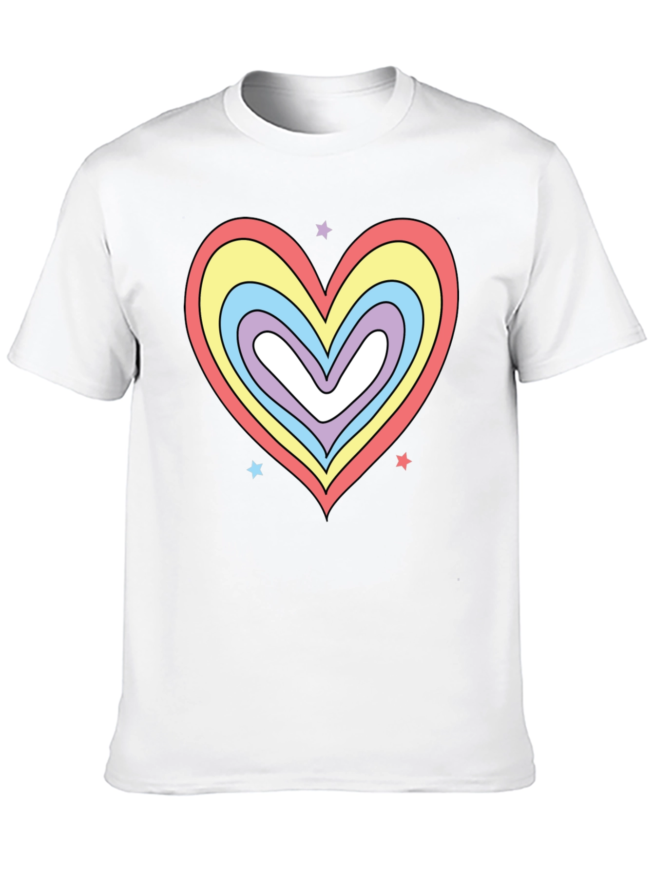 Rainbow Heart Graphic Tee - Stylish Casual Shirt