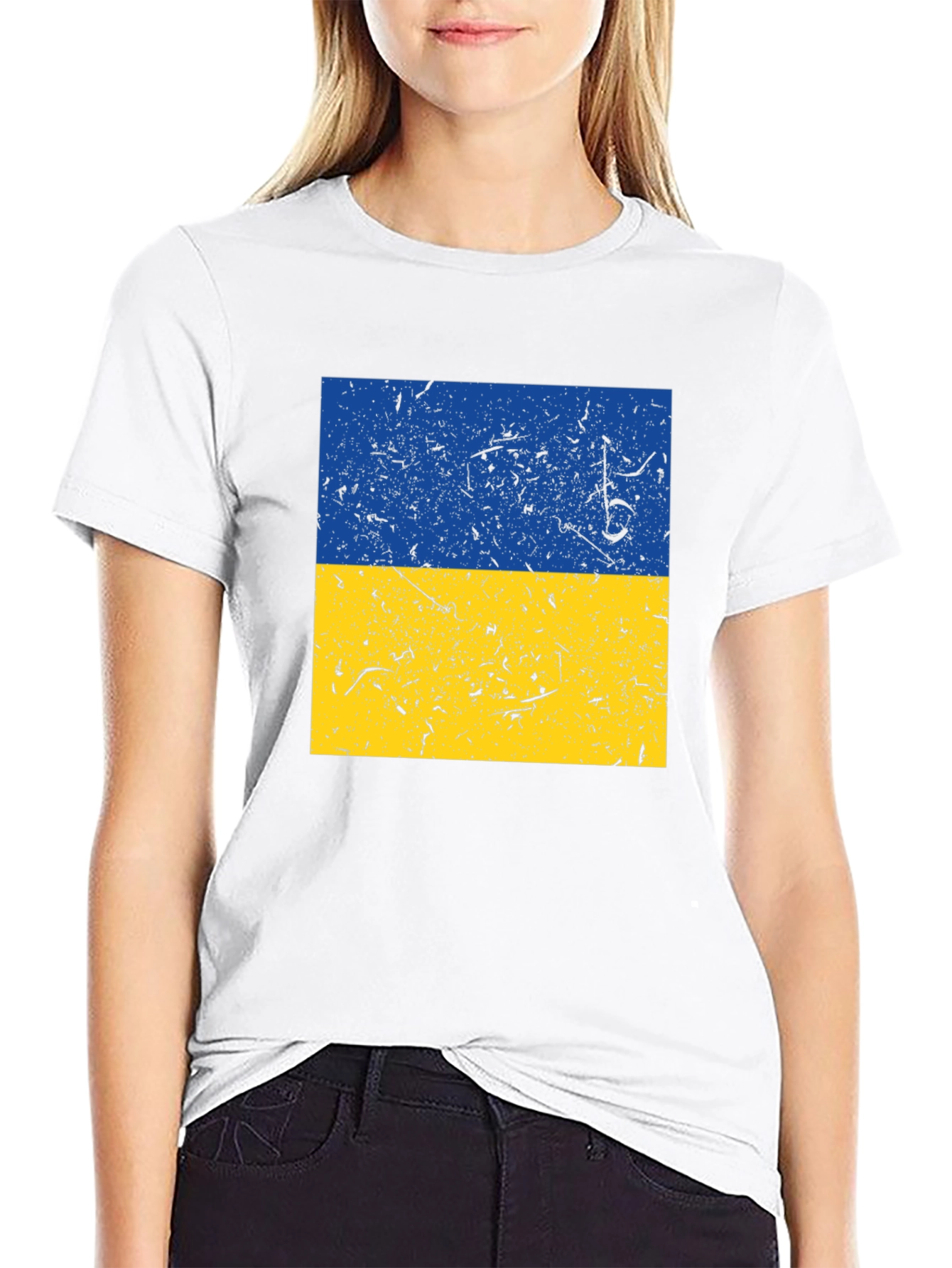 Ukraine Flag T-Shirt Distressed Design Soft Cotton Tee