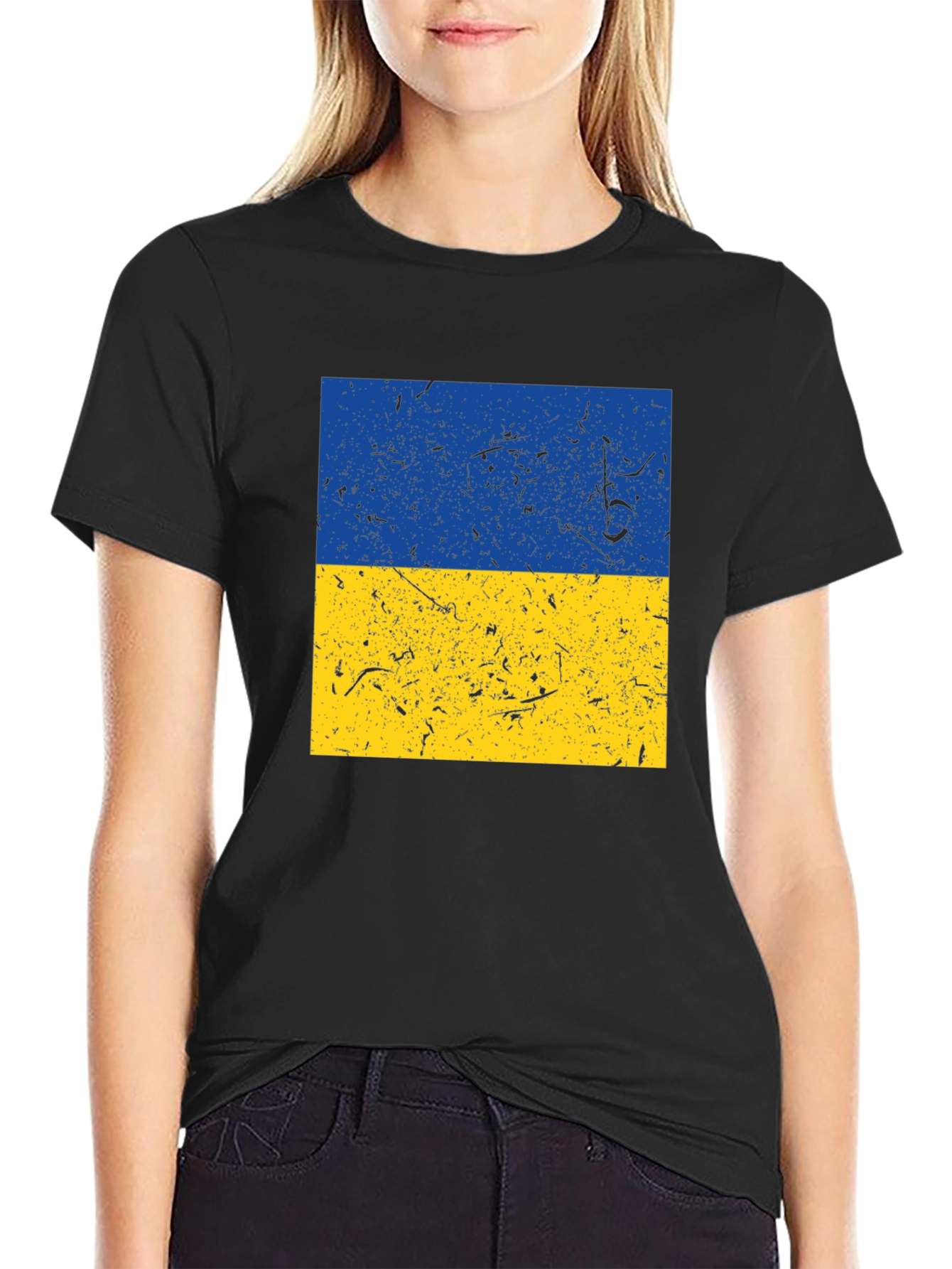 Ukraine Flag T-Shirt Distressed Design Soft Cotton Tee
