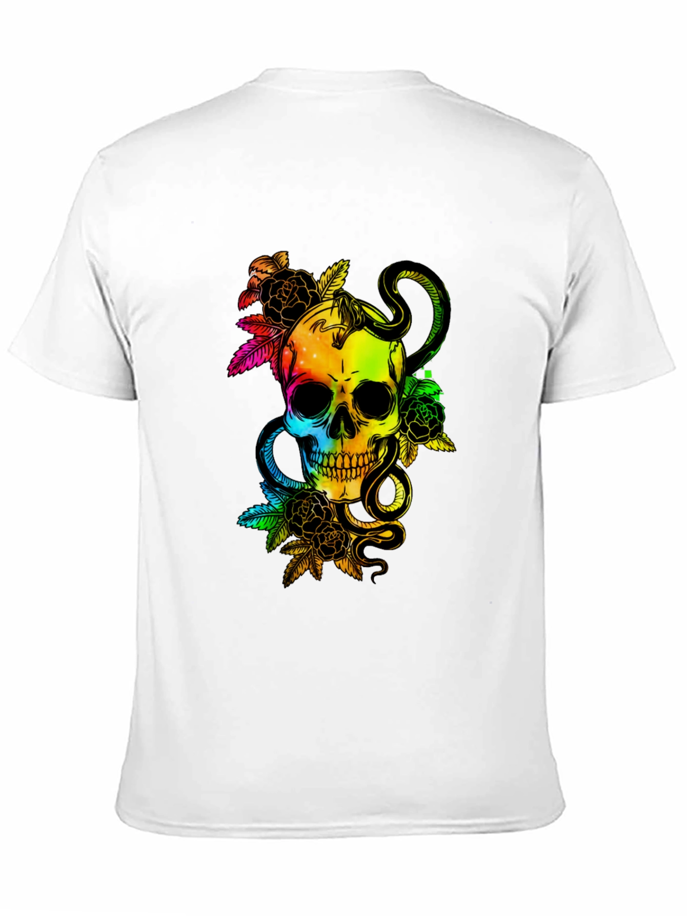 Rainbow Skull & Snake Graphic Tee