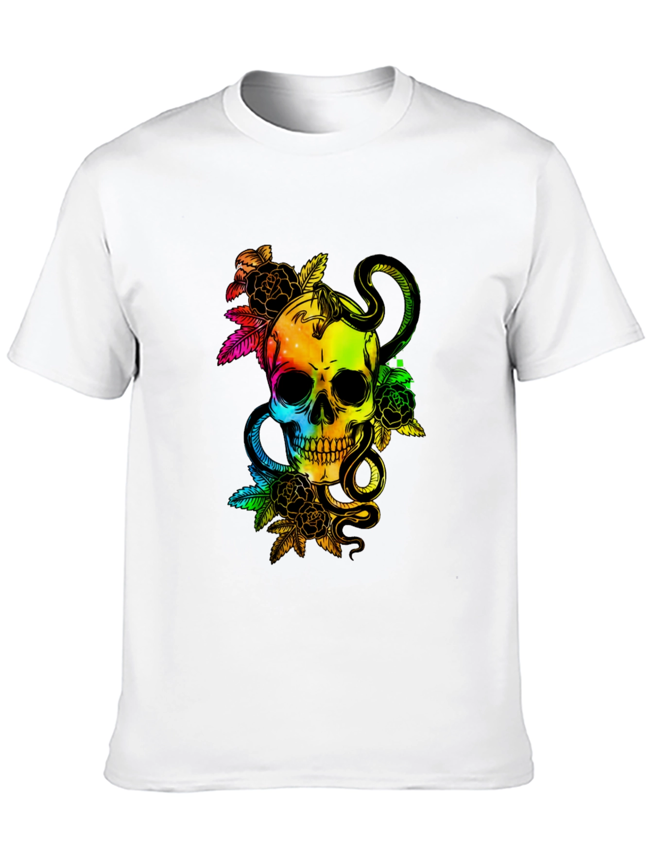 Rainbow Skull & Snake Graphic Tee