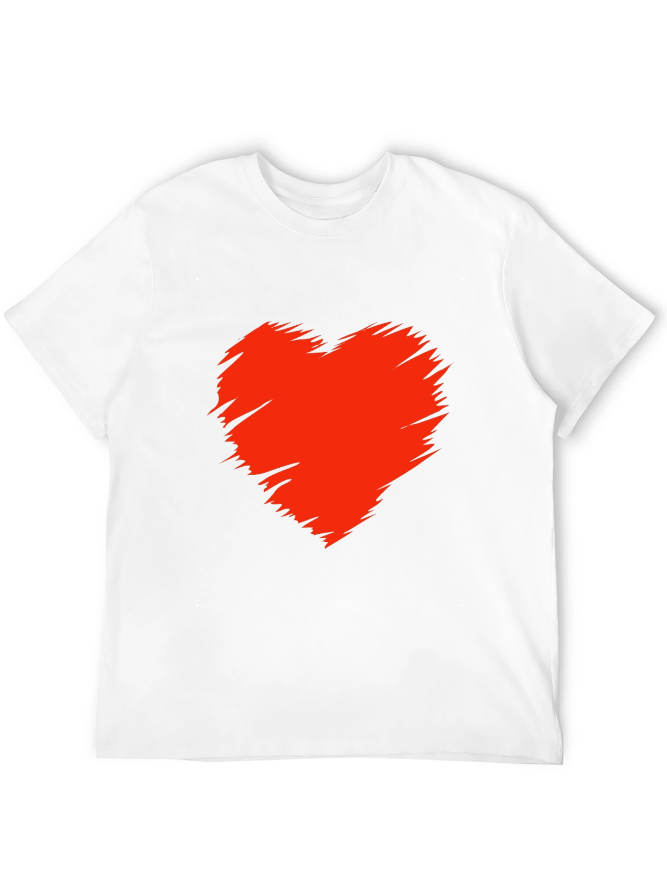Mens Black T-Shirt with Red Heart Graphic
