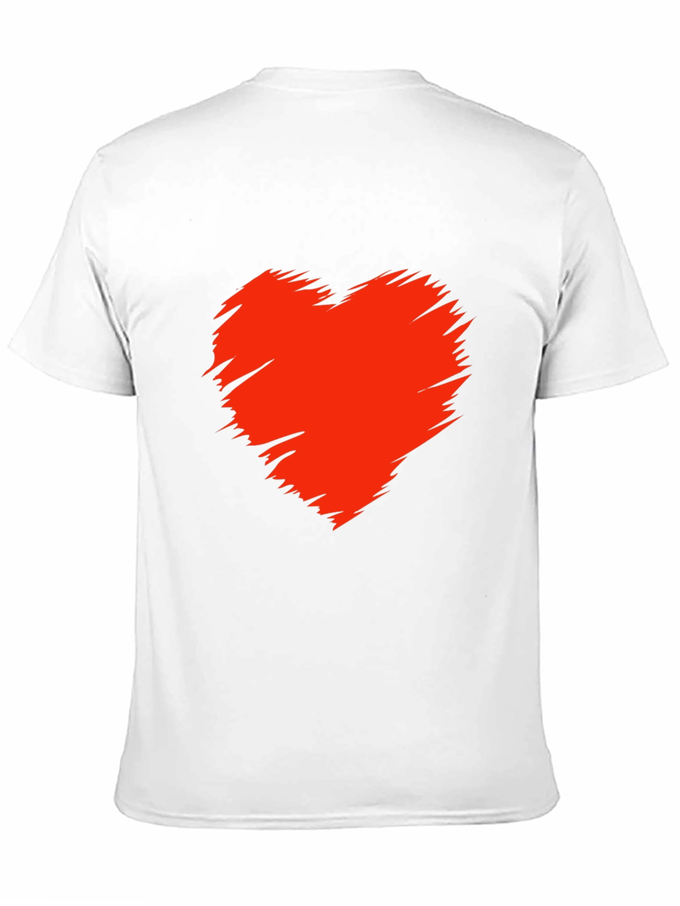 Mens Black T-Shirt with Red Heart Graphic
