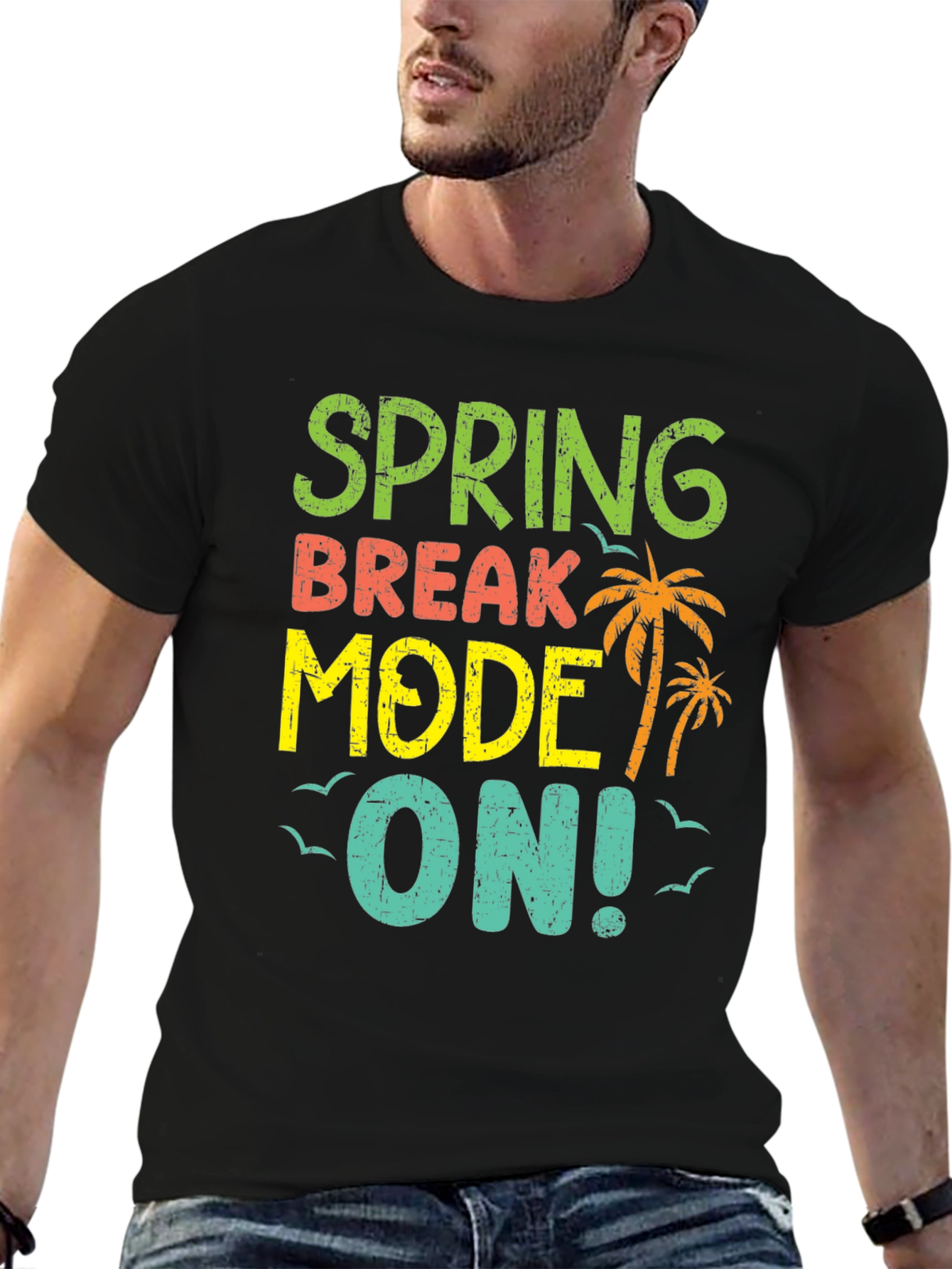 Spring Break Mode On Black T-Shirt