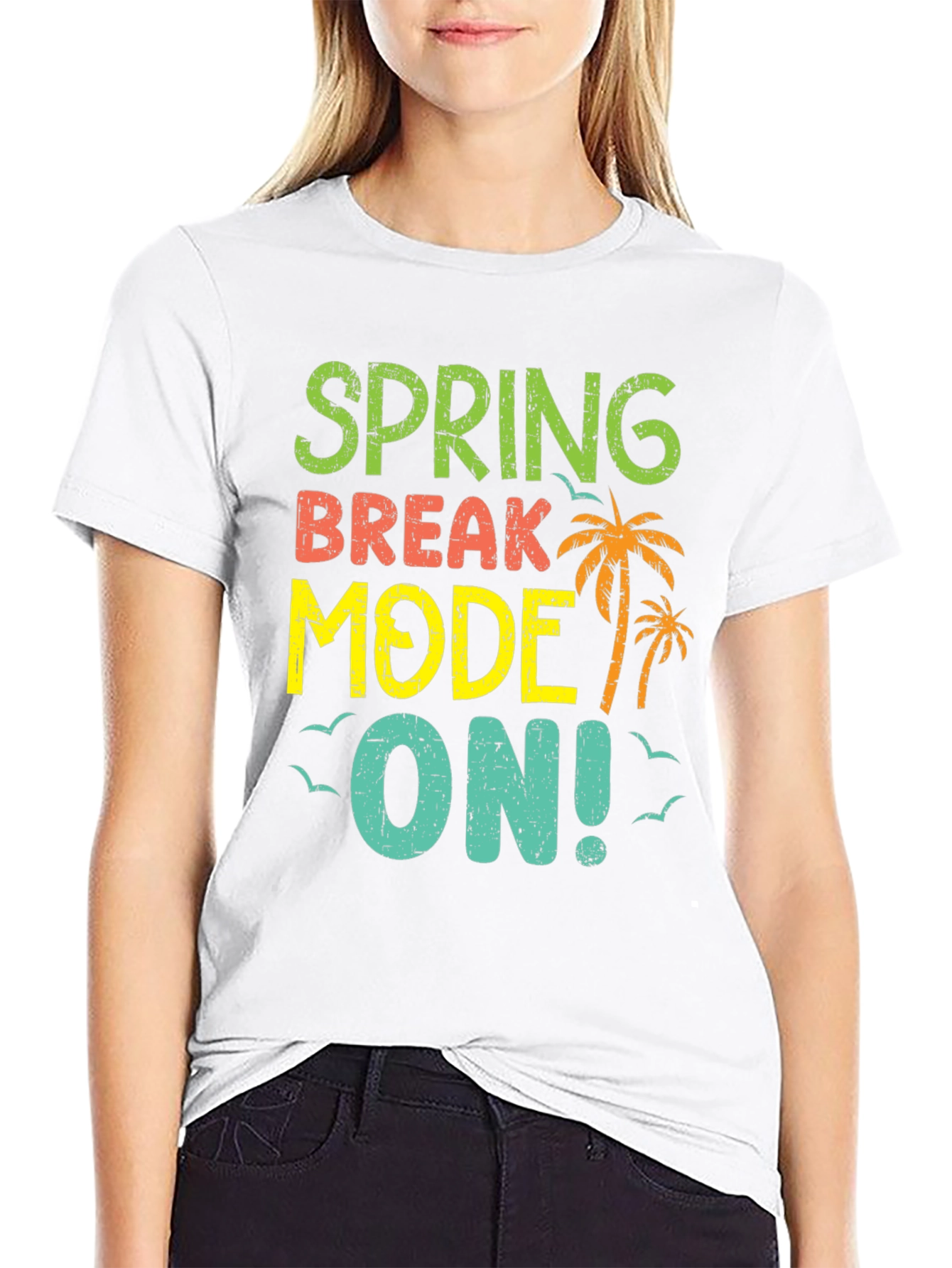 Spring Break Mode On Black T-Shirt