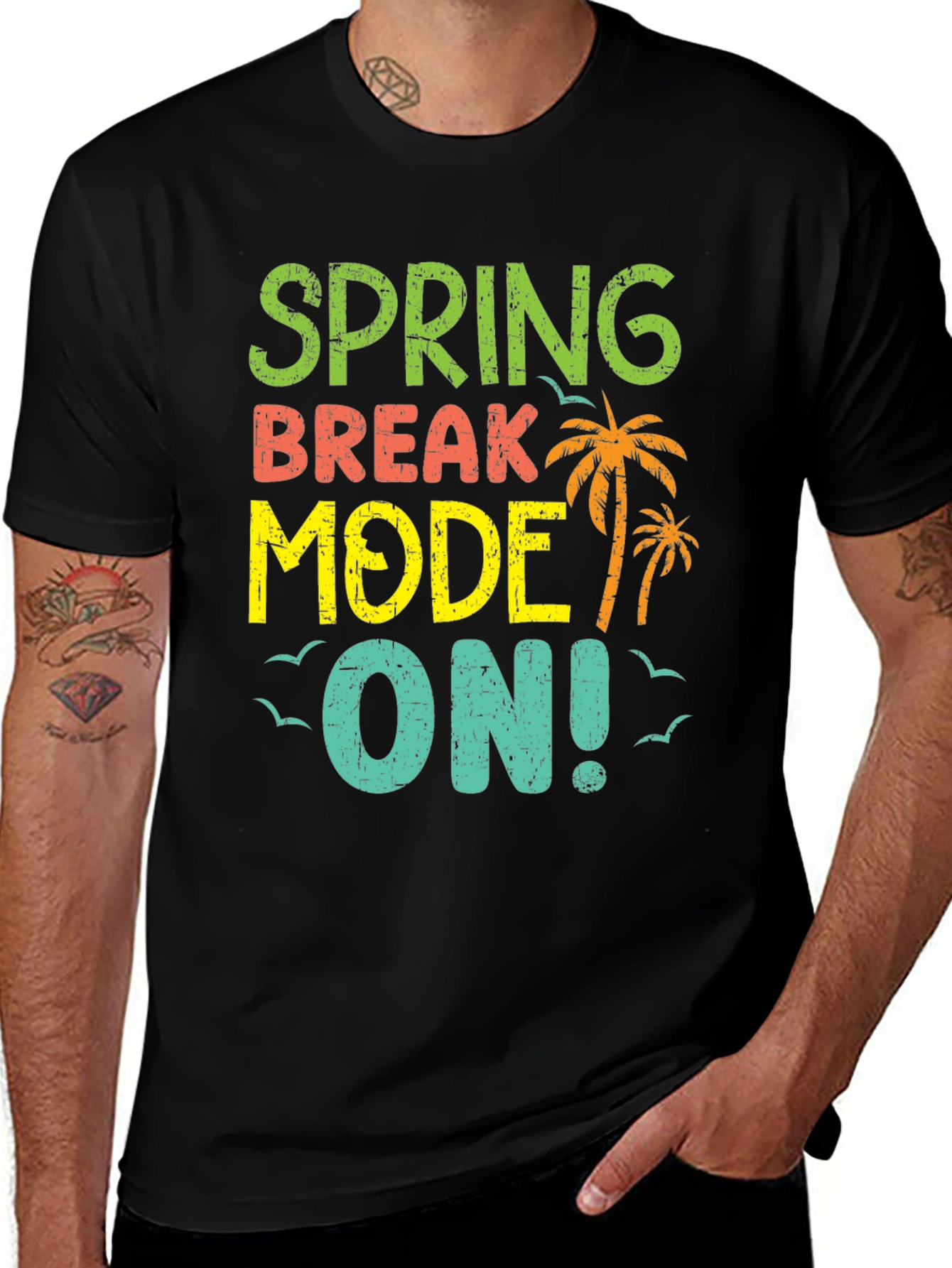 Spring Break Mode On Black T-Shirt
